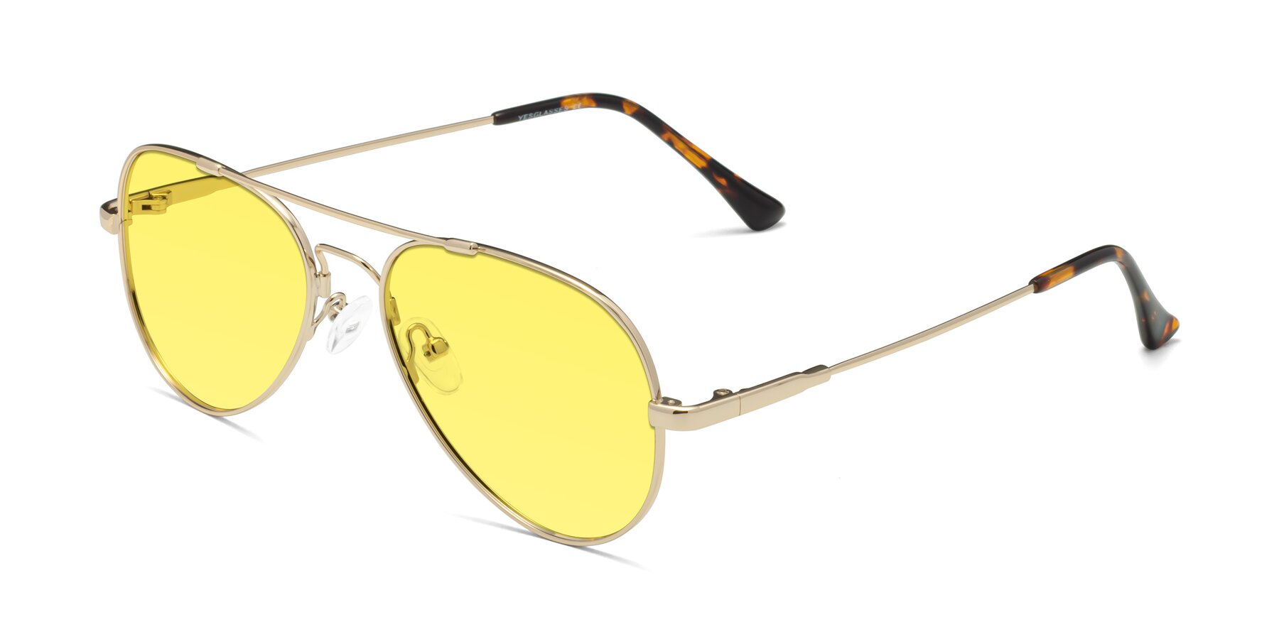 Angle of Dawn in Gold with Medium Yellow Tinted Lenses