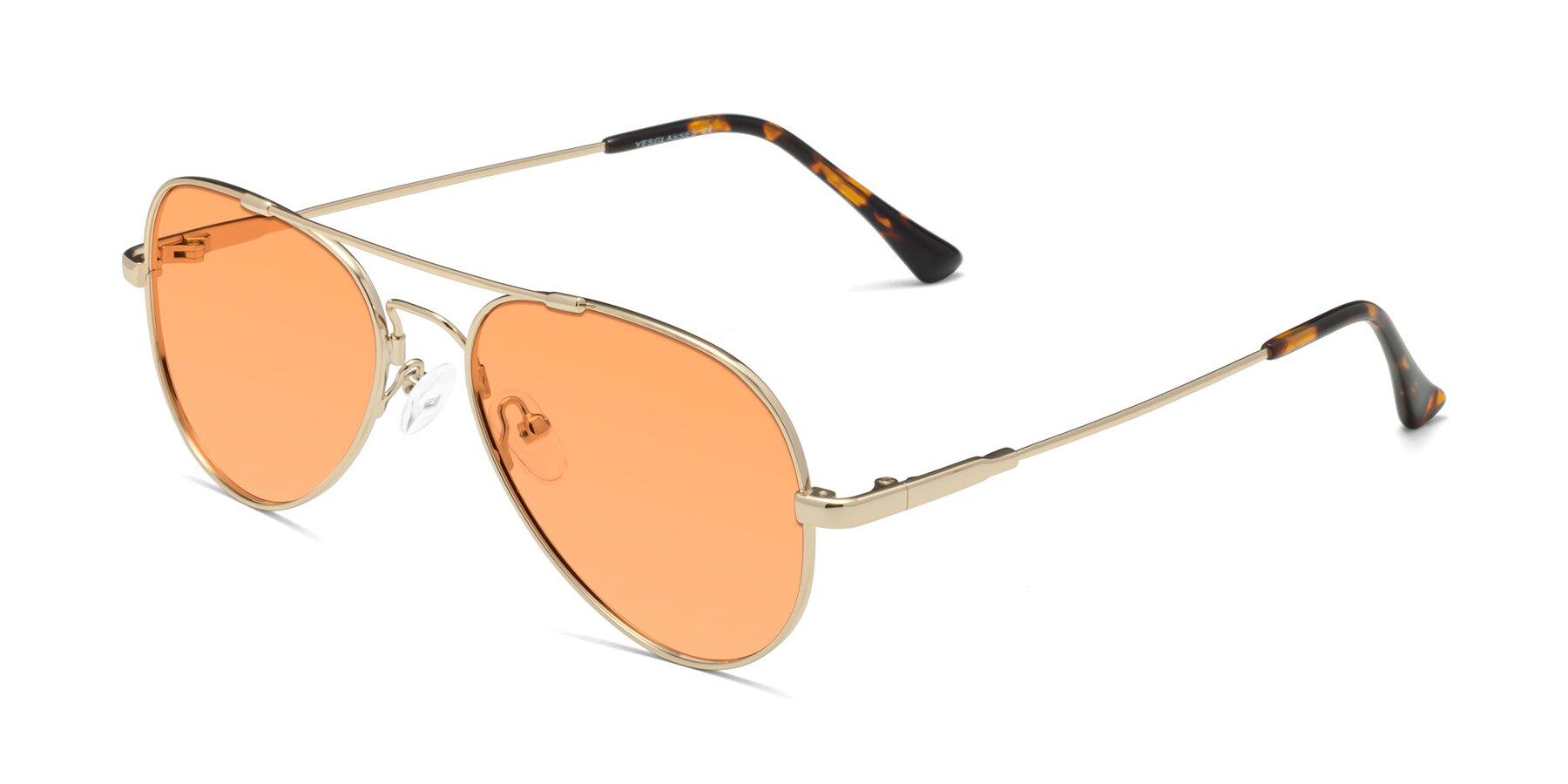 Angle of Dawn in Gold with Medium Orange Tinted Lenses