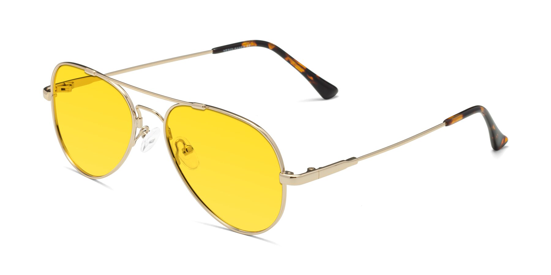 Angle of Dawn in Gold with Yellow Tinted Lenses