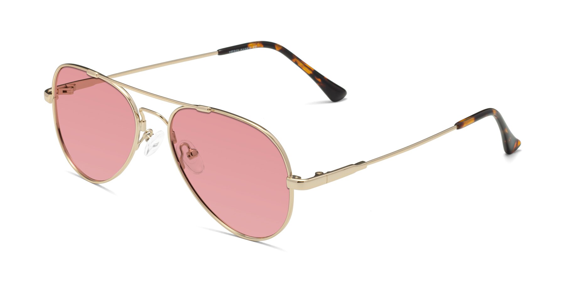 Angle of Dawn in Gold with Medium Garnet Tinted Lenses