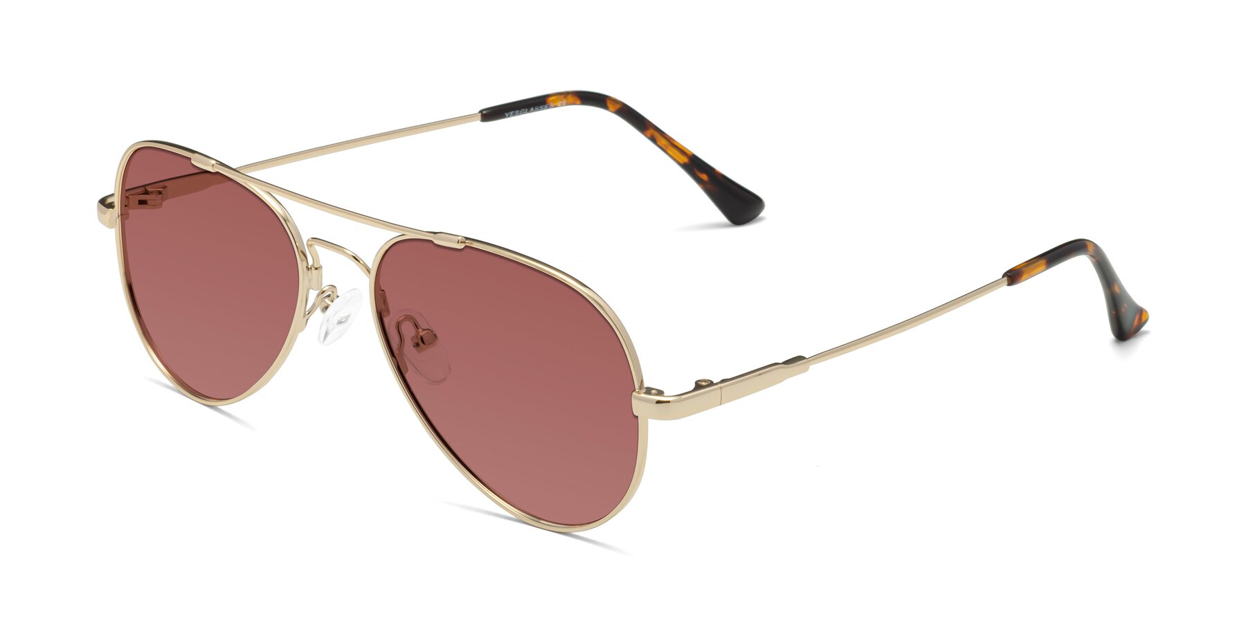 Angle of Dawn in Gold with Garnet Tinted Lenses