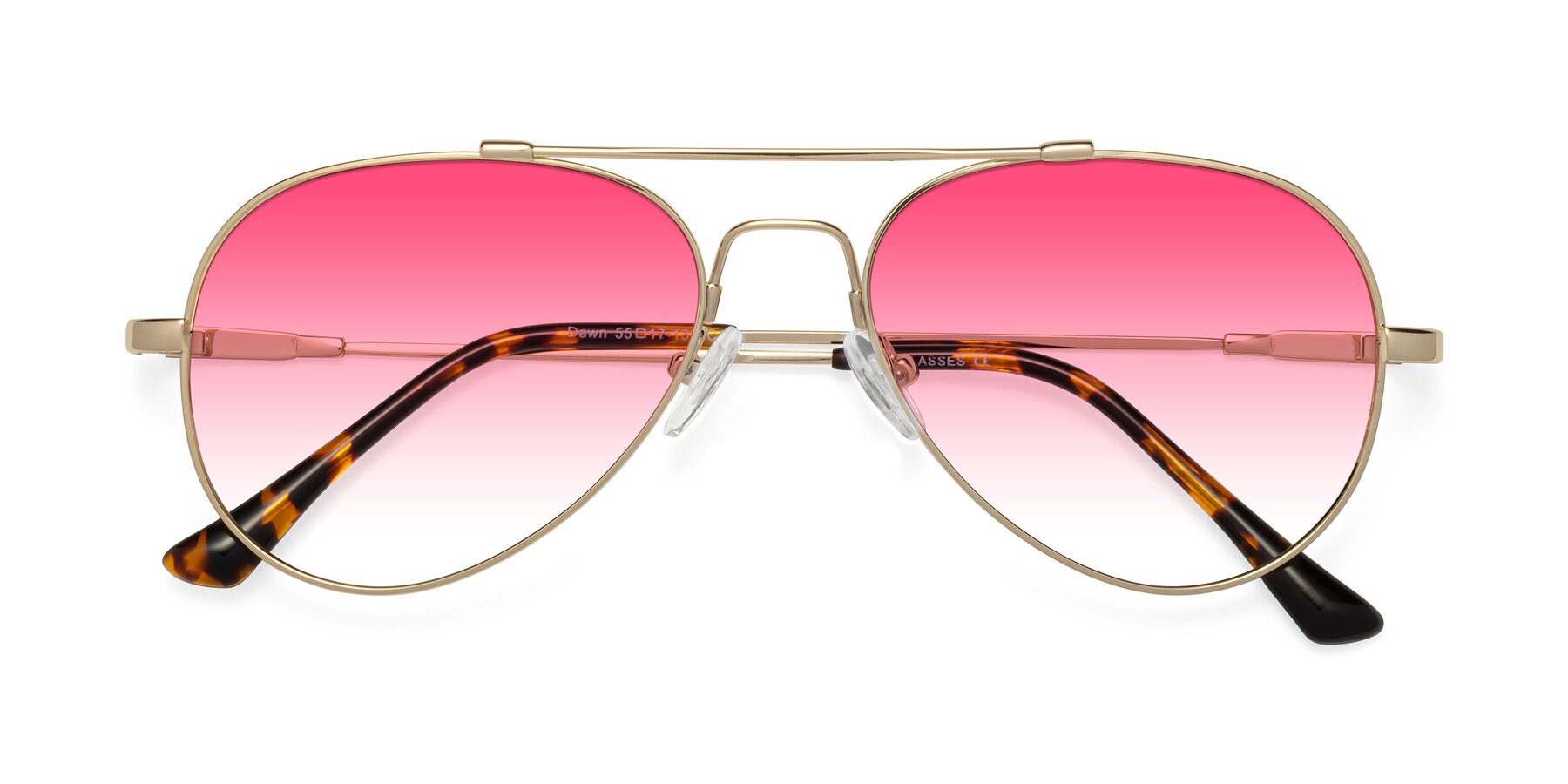 Folded Front of Dawn in Gold with Pink Gradient Lenses