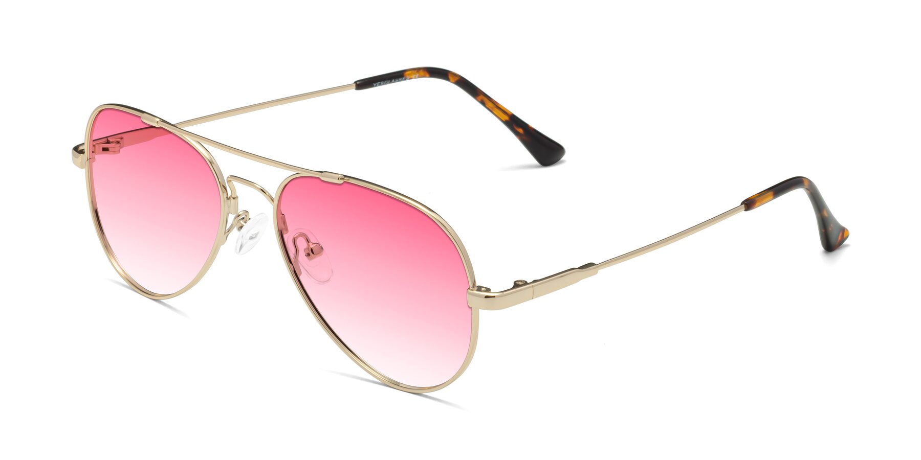 Angle of Dawn in Gold with Pink Gradient Lenses