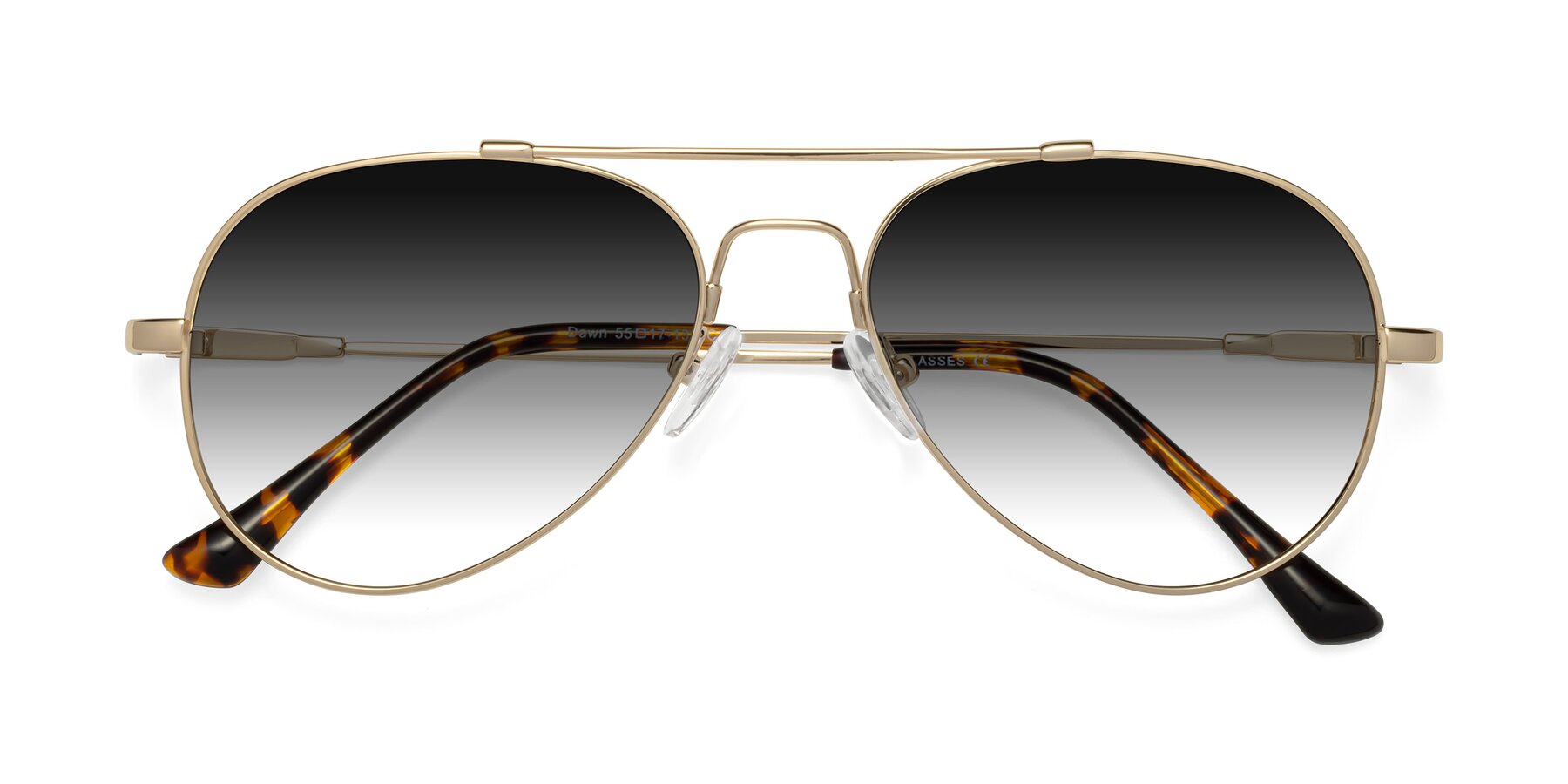 Folded Front of Dawn in Gold with Gray Gradient Lenses