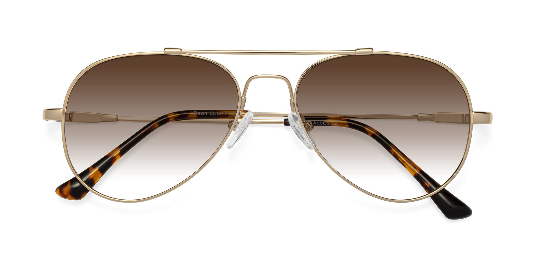 Folded Front of Dawn in Gold with Brown Gradient Lenses