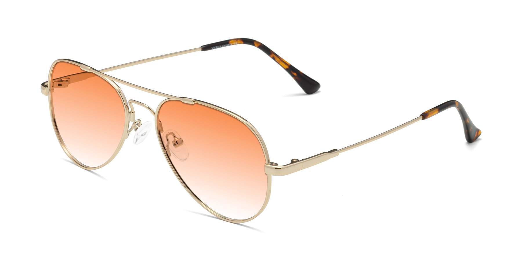 Angle of Dawn in Gold with Orange Gradient Lenses