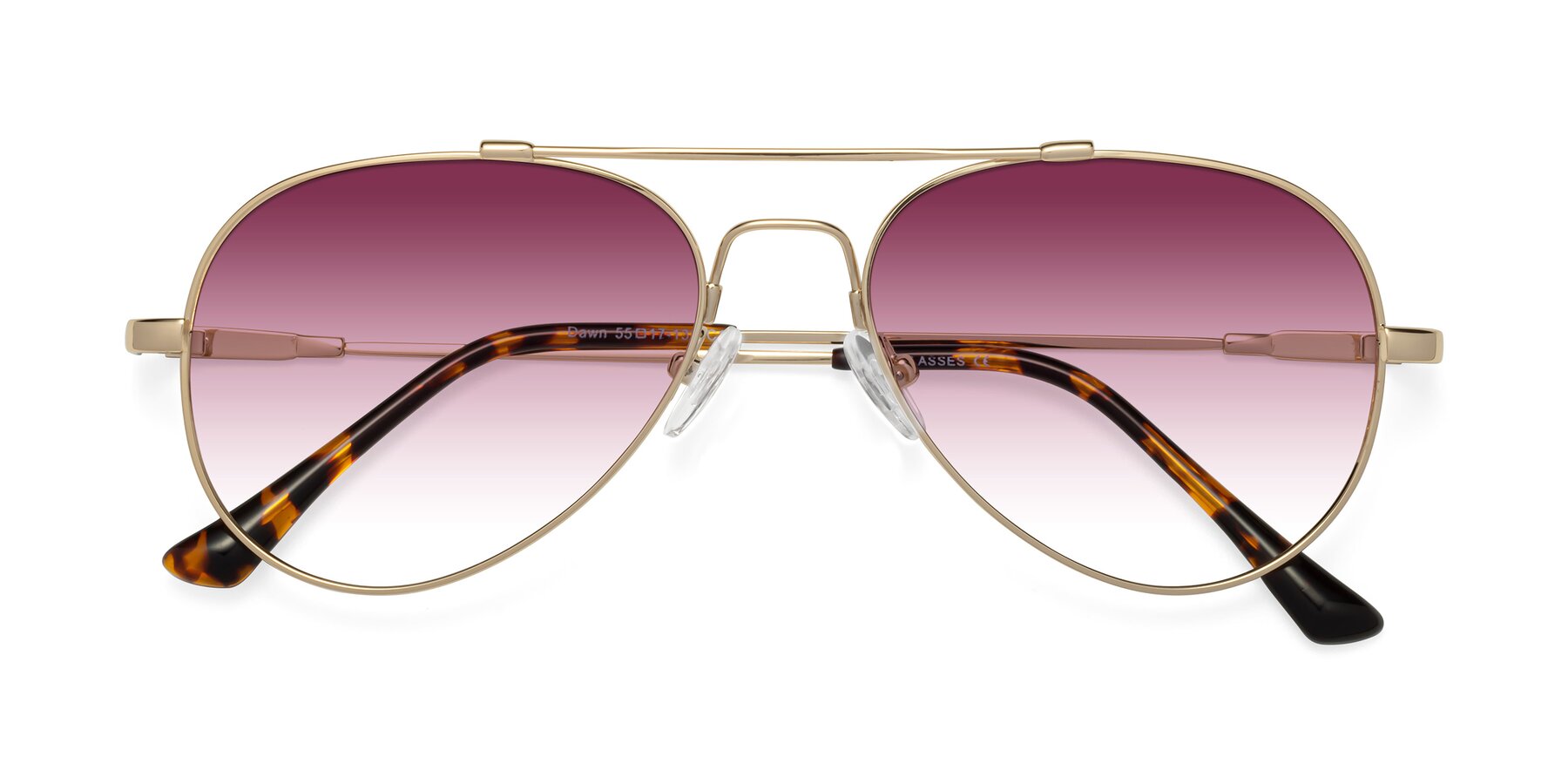 Folded Front of Dawn in Gold with Wine Gradient Lenses