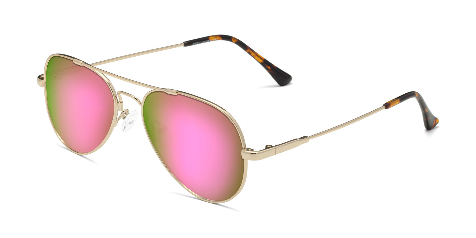 Angle of Dawn in Gold with Pink Mirrored Lenses