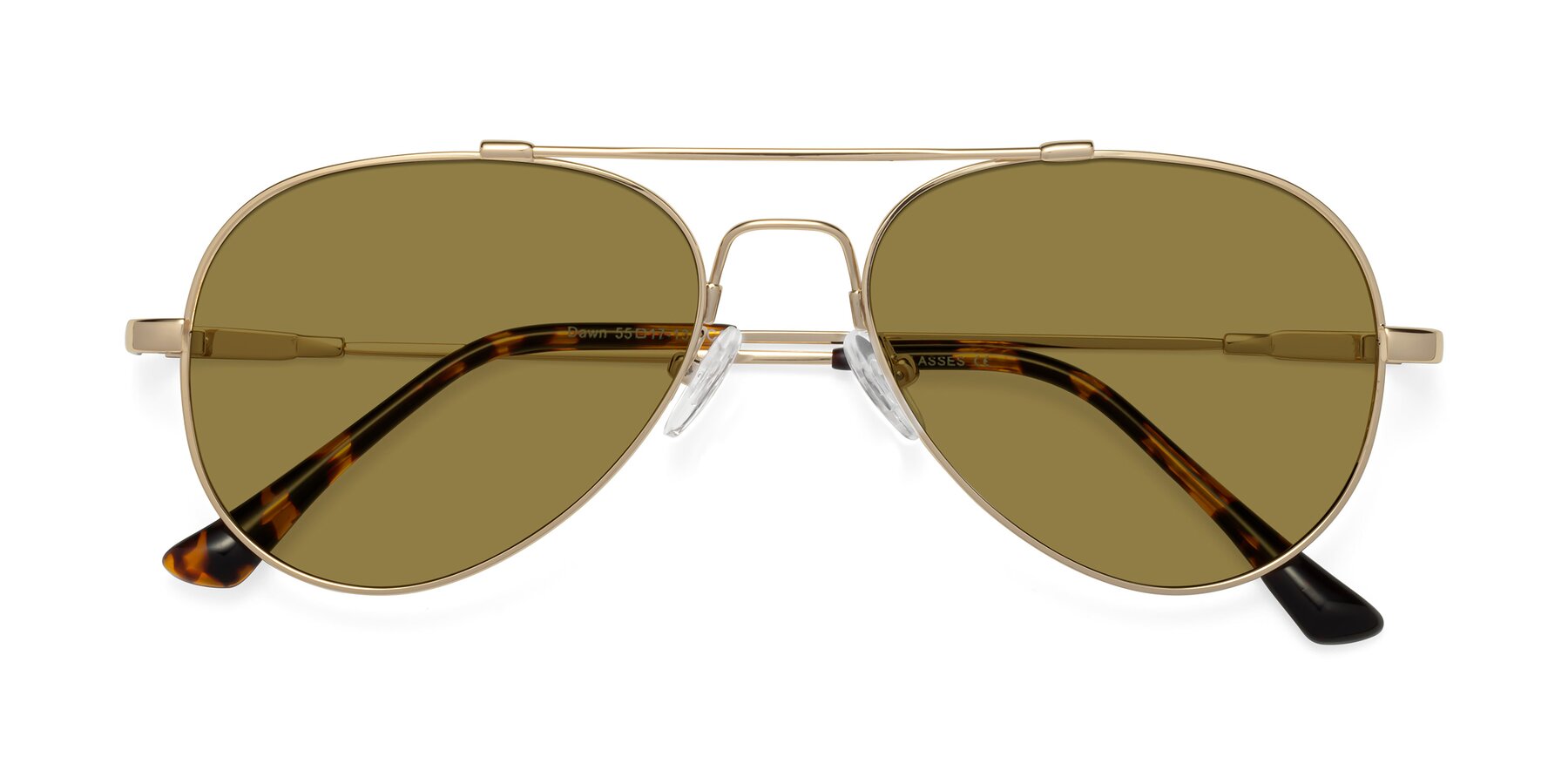 Folded Front of Dawn in Gold with Brown Polarized Lenses