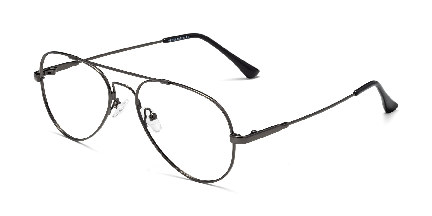 Angle of Dawn in Gunmetal with Clear Reading Eyeglass Lenses