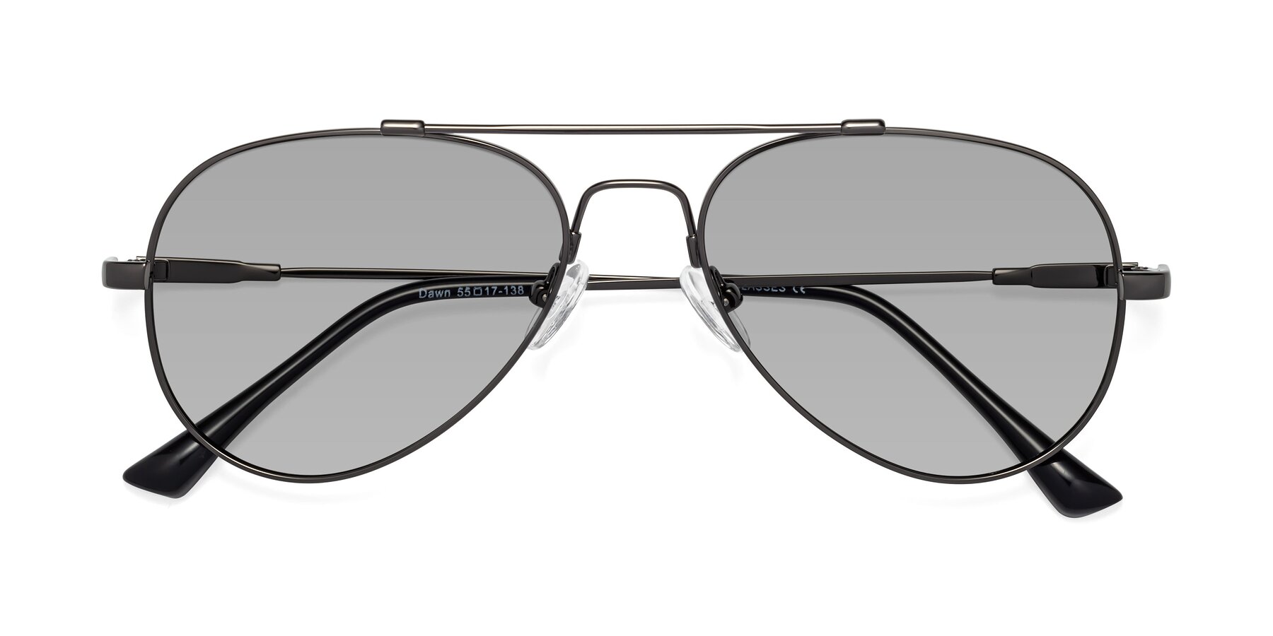 Folded Front of Dawn in Gunmetal with Light Gray Tinted Lenses
