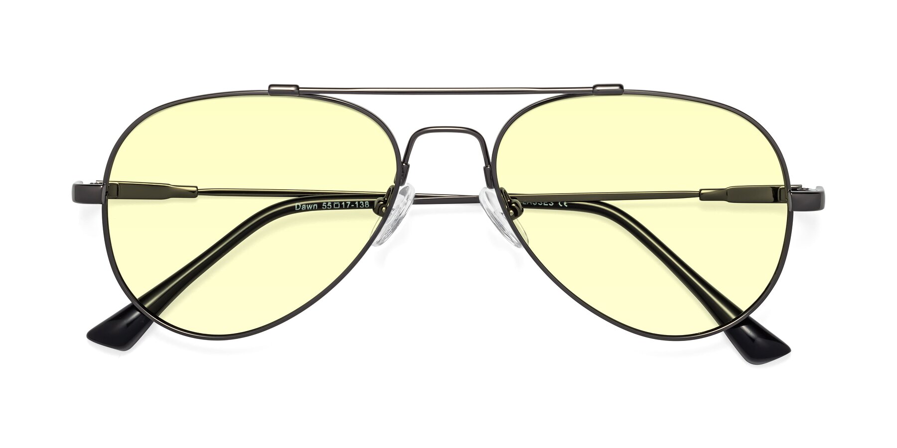 Folded Front of Dawn in Gunmetal with Light Yellow Tinted Lenses