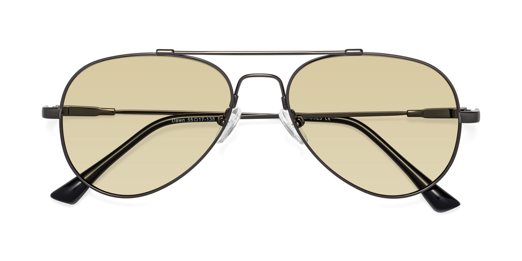 Folded Front of Dawn in Gunmetal with Light Champagne Tinted Lenses