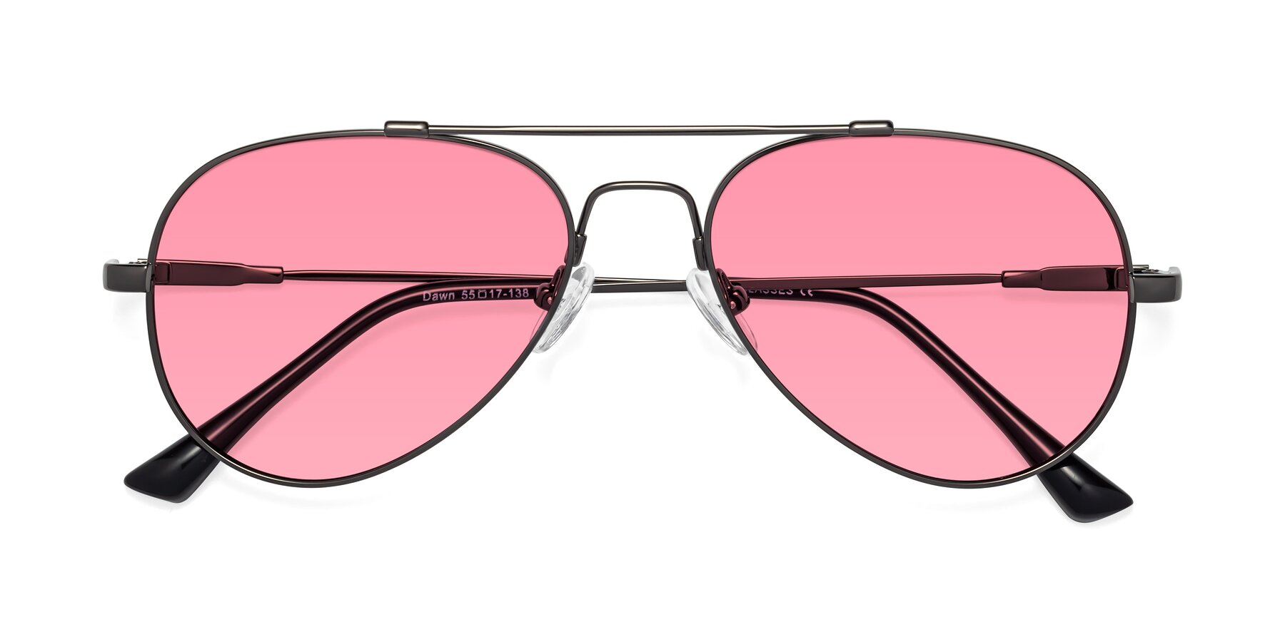 Folded Front of Dawn in Gunmetal with Pink Tinted Lenses