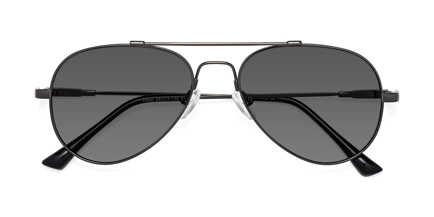 Folded Front of Dawn in Gunmetal with Medium Gray Tinted Lenses