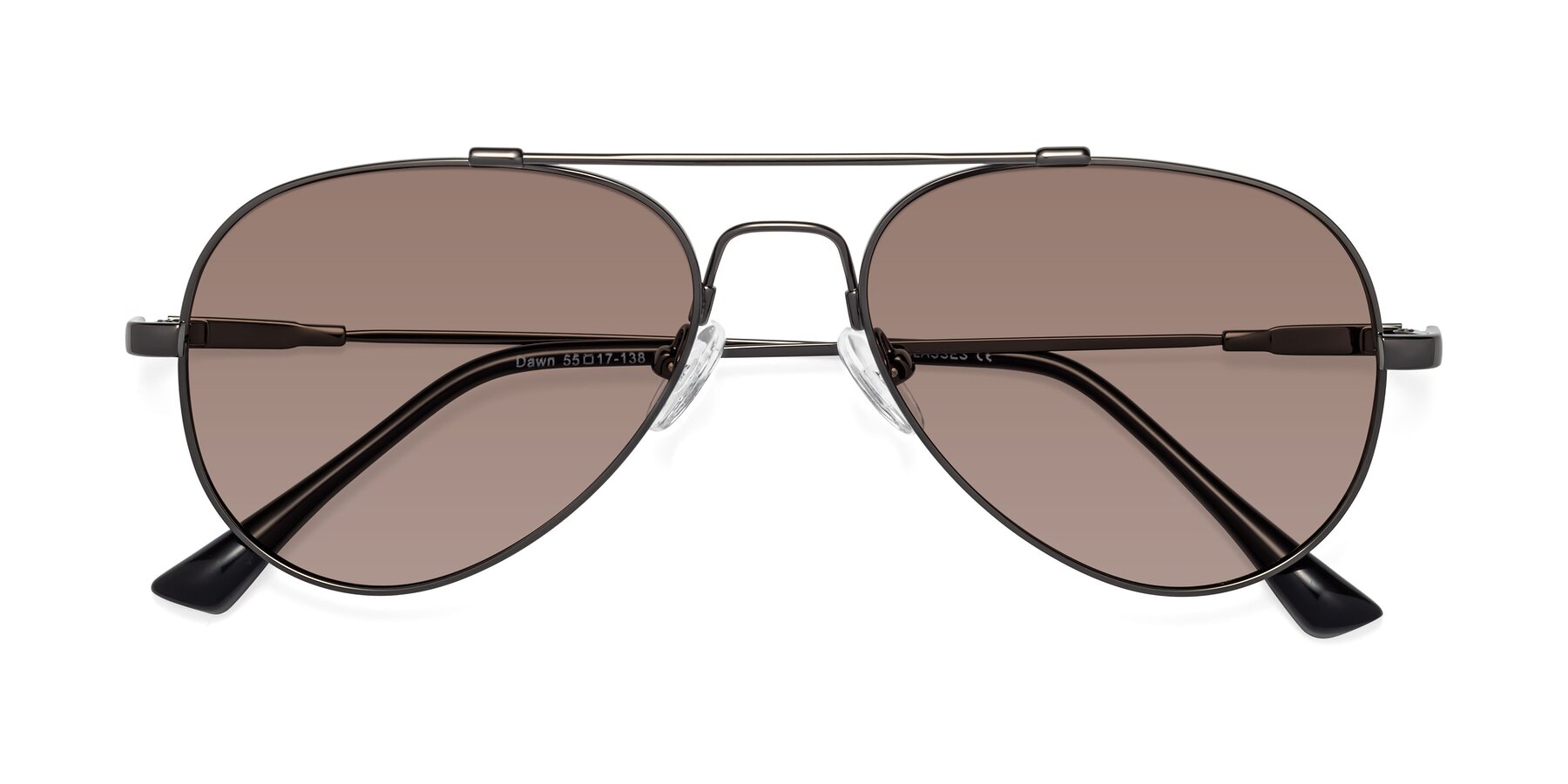 Folded Front of Dawn in Gunmetal with Medium Brown Tinted Lenses