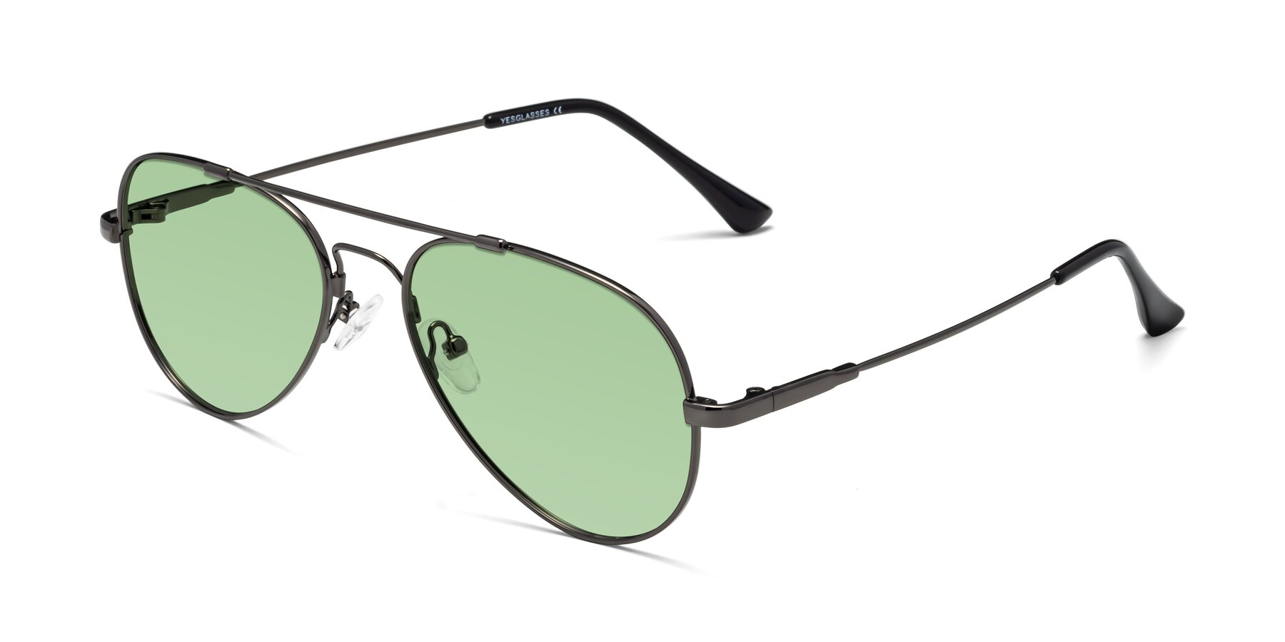 Angle of Dawn in Gunmetal with Medium Green Tinted Lenses