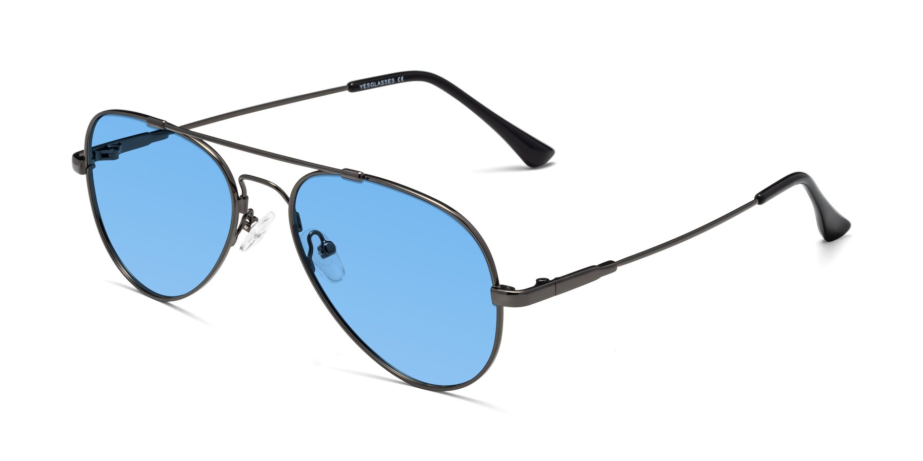 Angle of Dawn in Gunmetal with Medium Blue Tinted Lenses