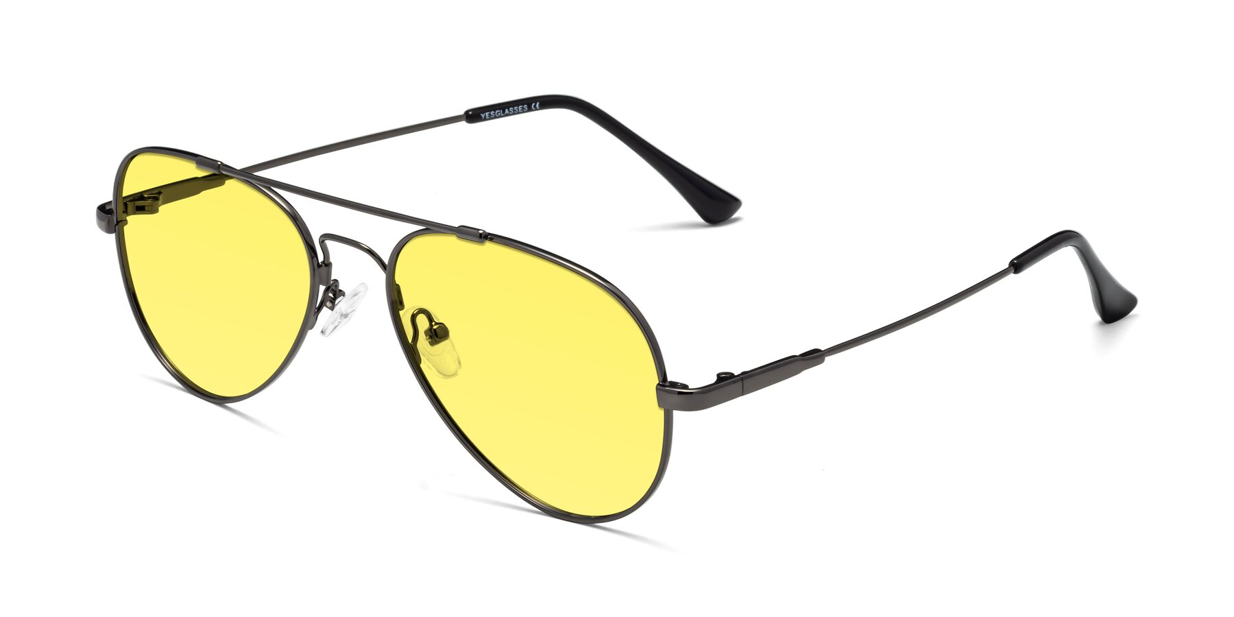Angle of Dawn in Gunmetal with Medium Yellow Tinted Lenses