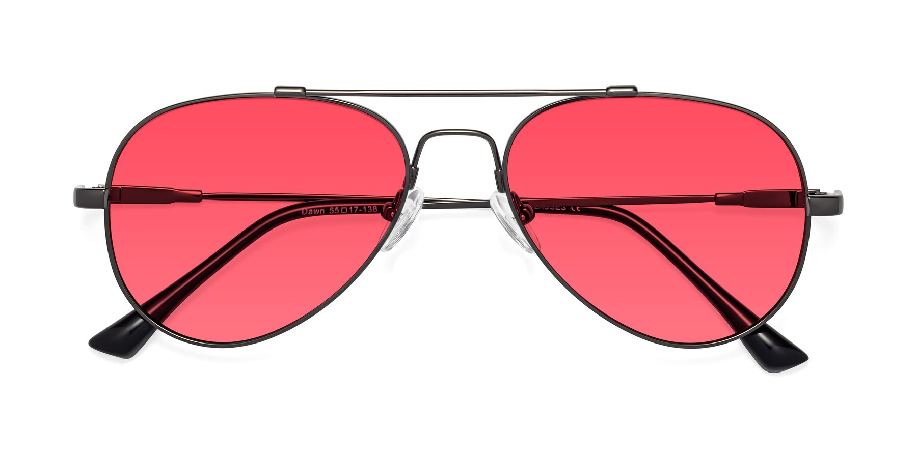 Folded Front of Dawn in Gunmetal with Red Tinted Lenses