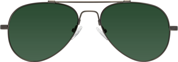 Gunmetal Lightweight Flexible Aviator Tinted Sunglasses with Green ...