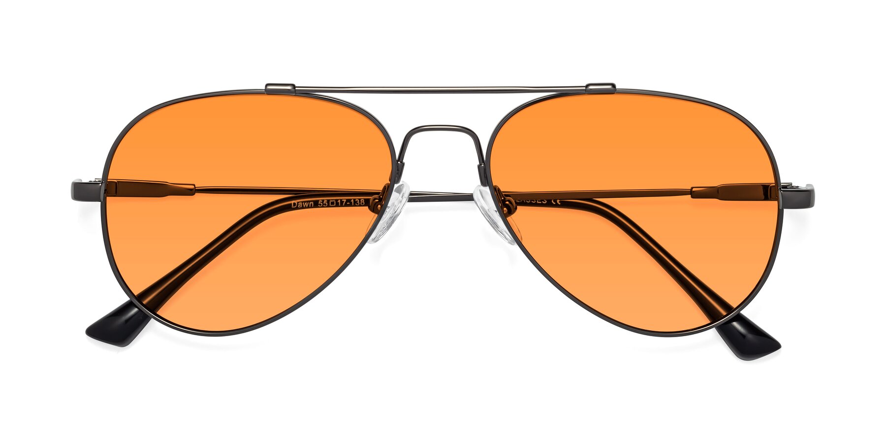 Folded Front of Dawn in Gunmetal with Orange Tinted Lenses