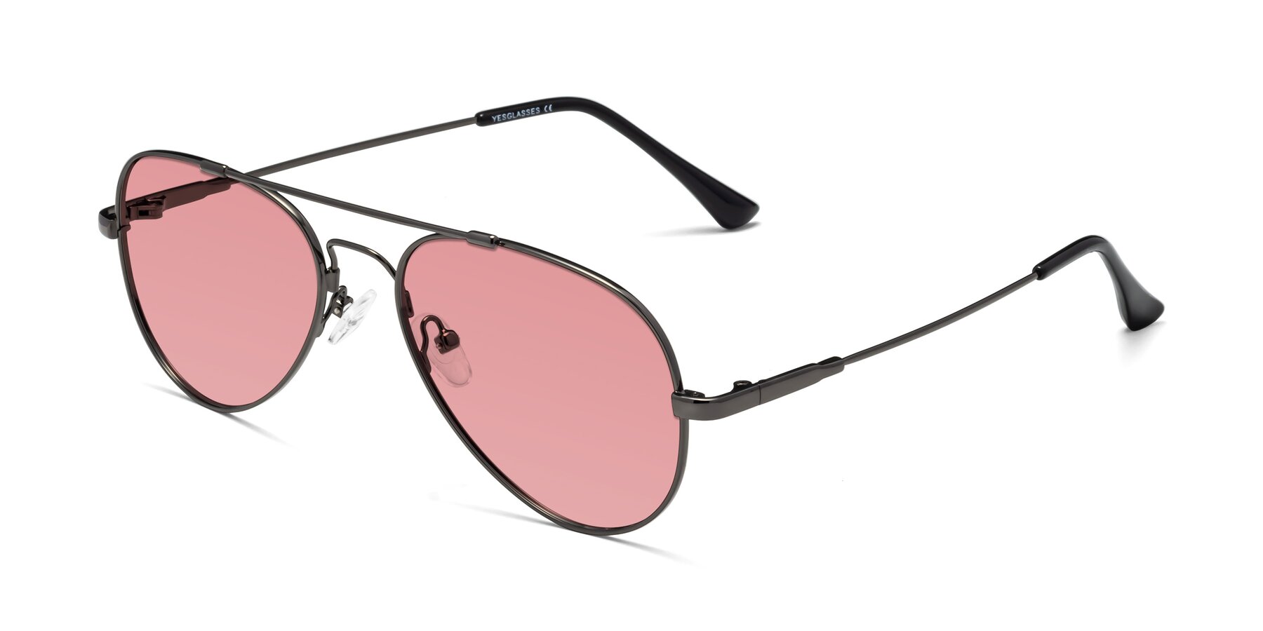 Angle of Dawn in Gunmetal with Medium Garnet Tinted Lenses