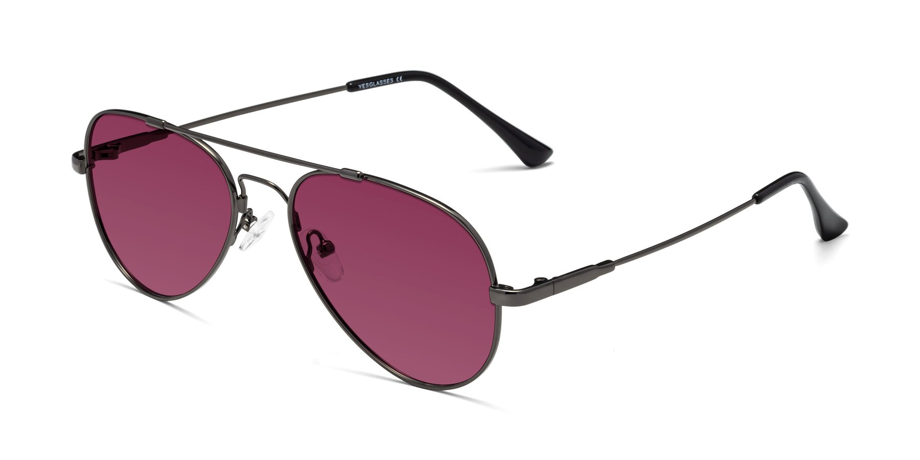 Angle of Dawn in Gunmetal with Wine Tinted Lenses