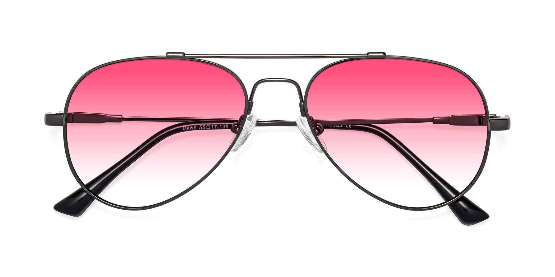 Folded Front of Dawn in Gunmetal with Pink Gradient Lenses