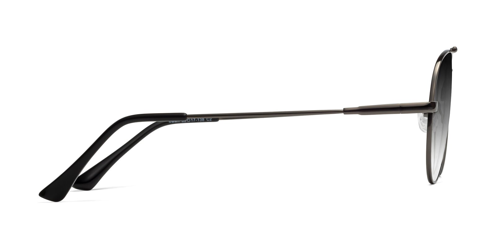 Gunmetal Lightweight Flexible Aviator Gradient Sunglasses with Gray ...