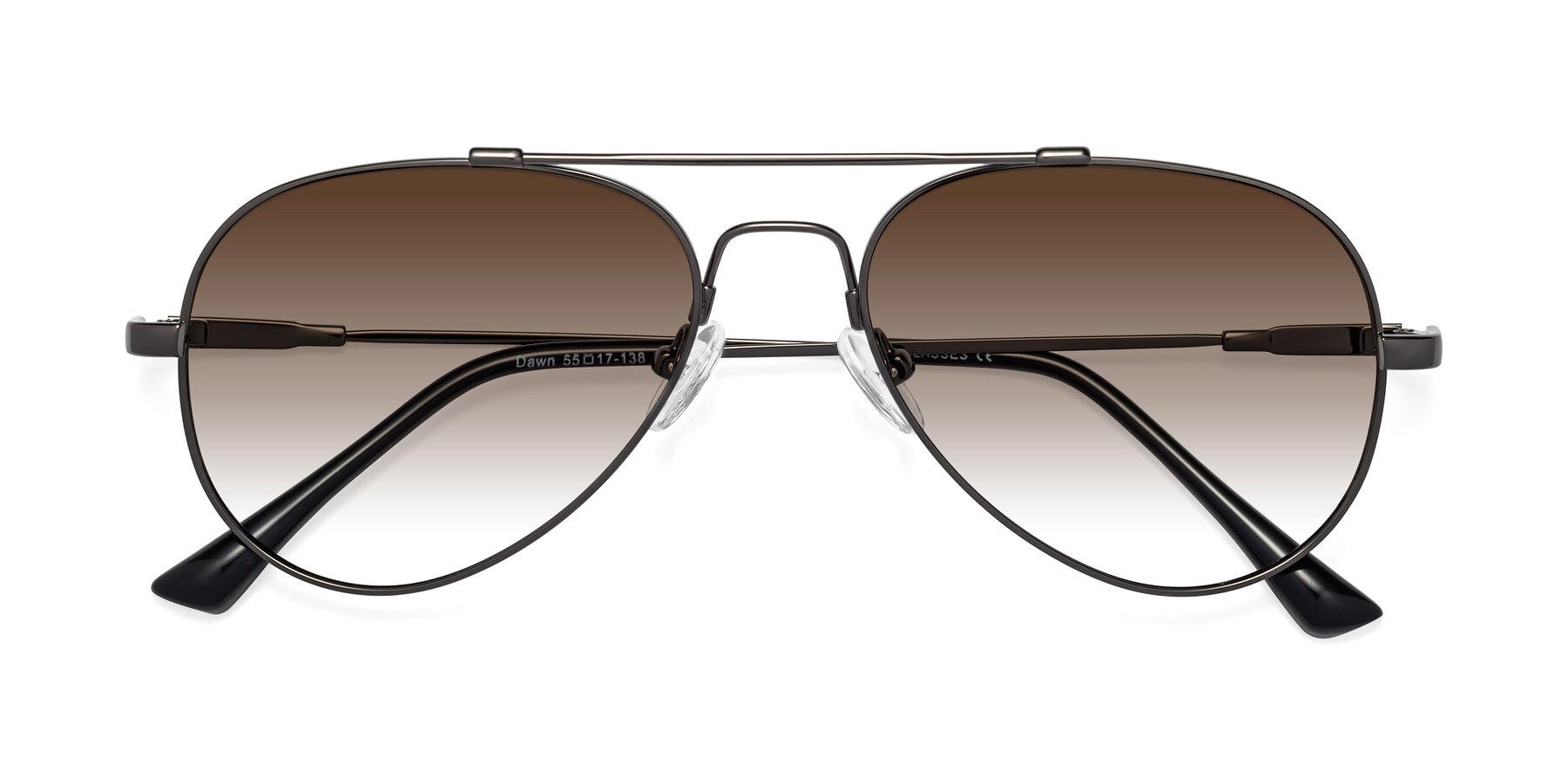 Folded Front of Dawn in Gunmetal with Brown Gradient Lenses