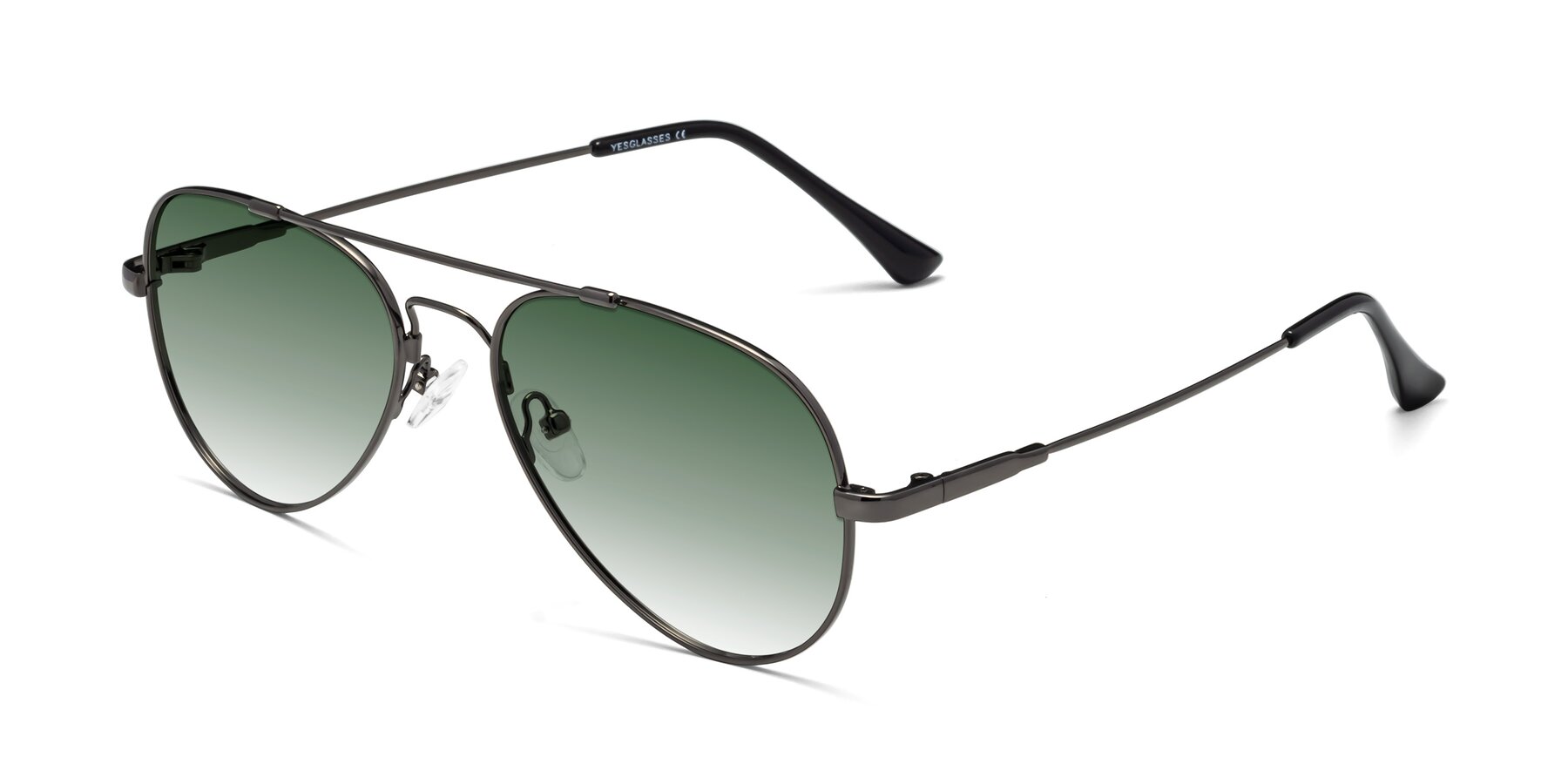Angle of Dawn in Gunmetal with Green Gradient Lenses