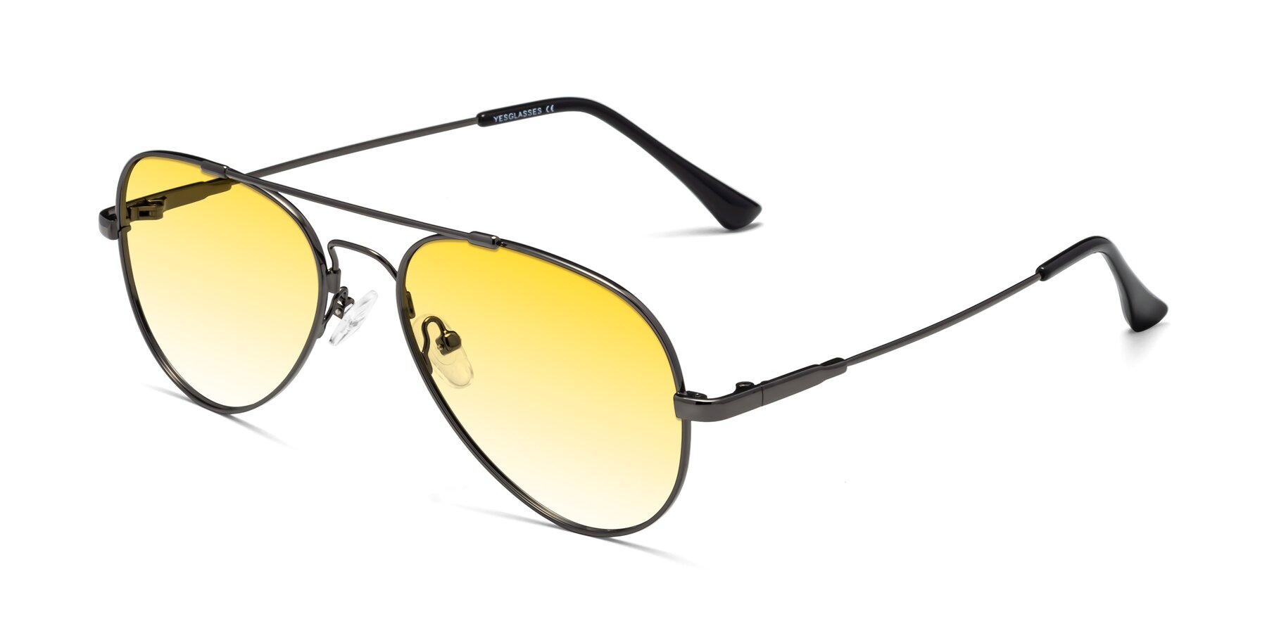 Angle of Dawn in Gunmetal with Yellow Gradient Lenses