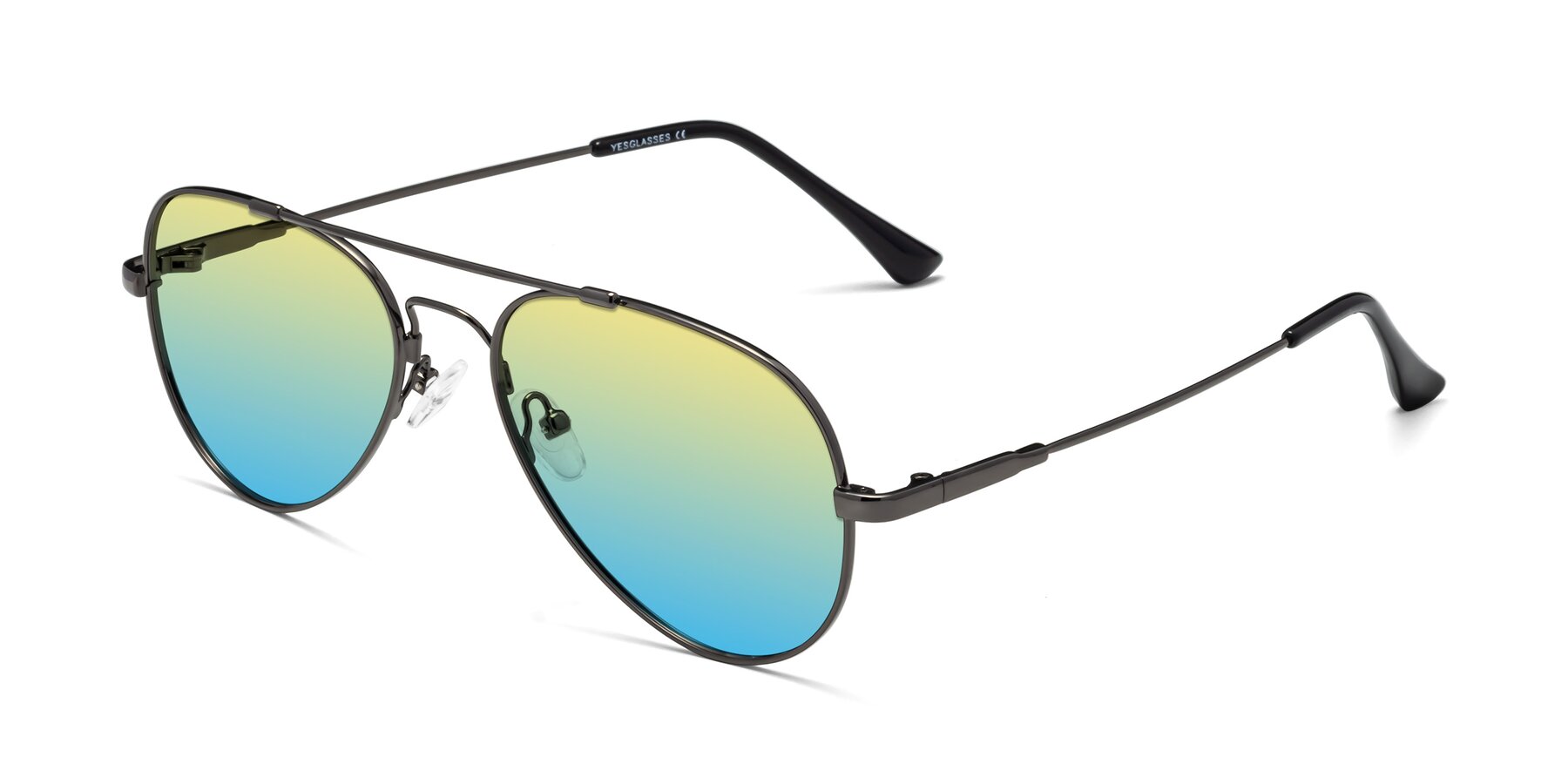 Angle of Dawn in Gunmetal with Yellow / Blue Gradient Lenses