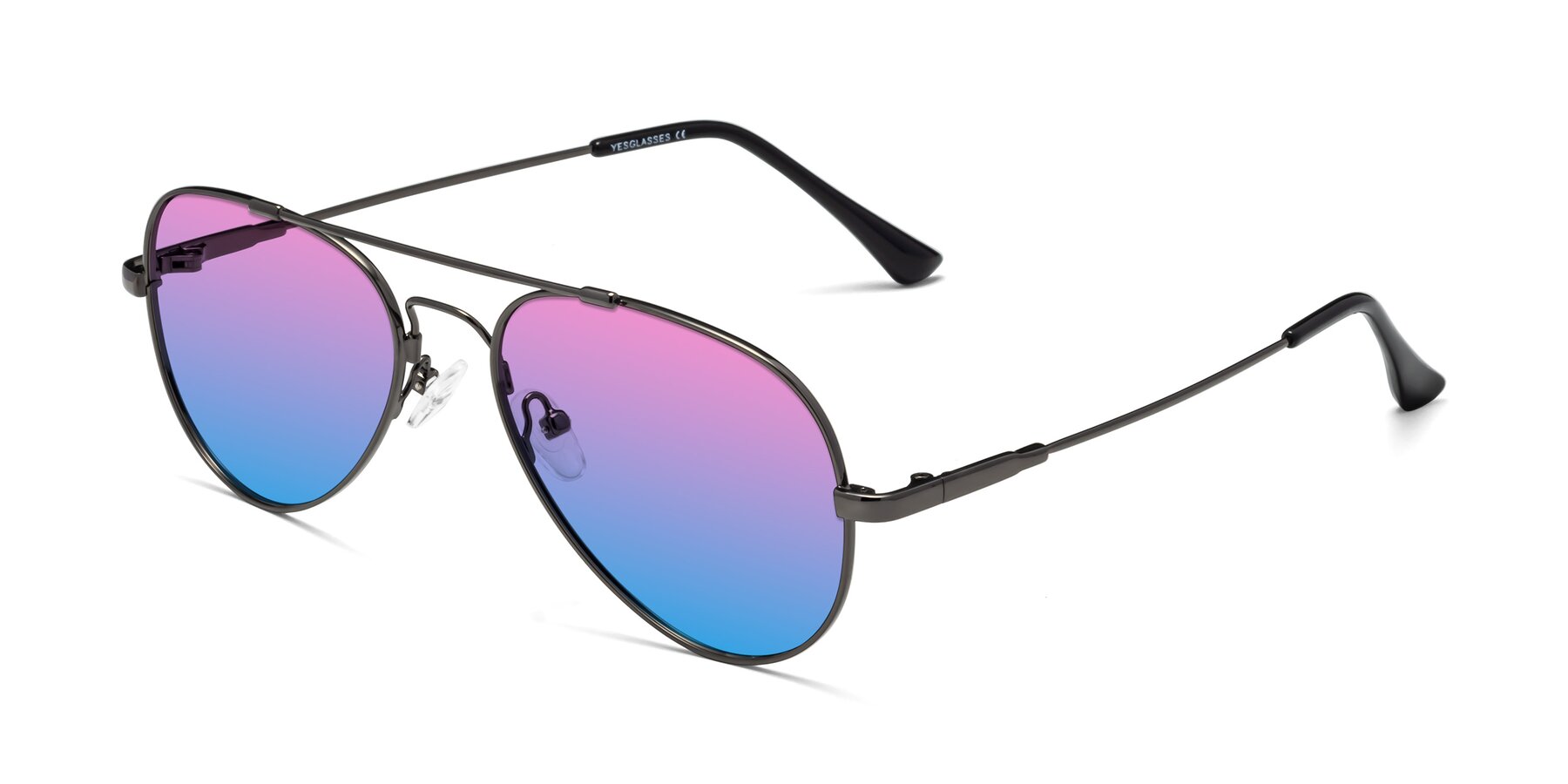 Angle of Dawn in Gunmetal with Pink / Blue Gradient Lenses