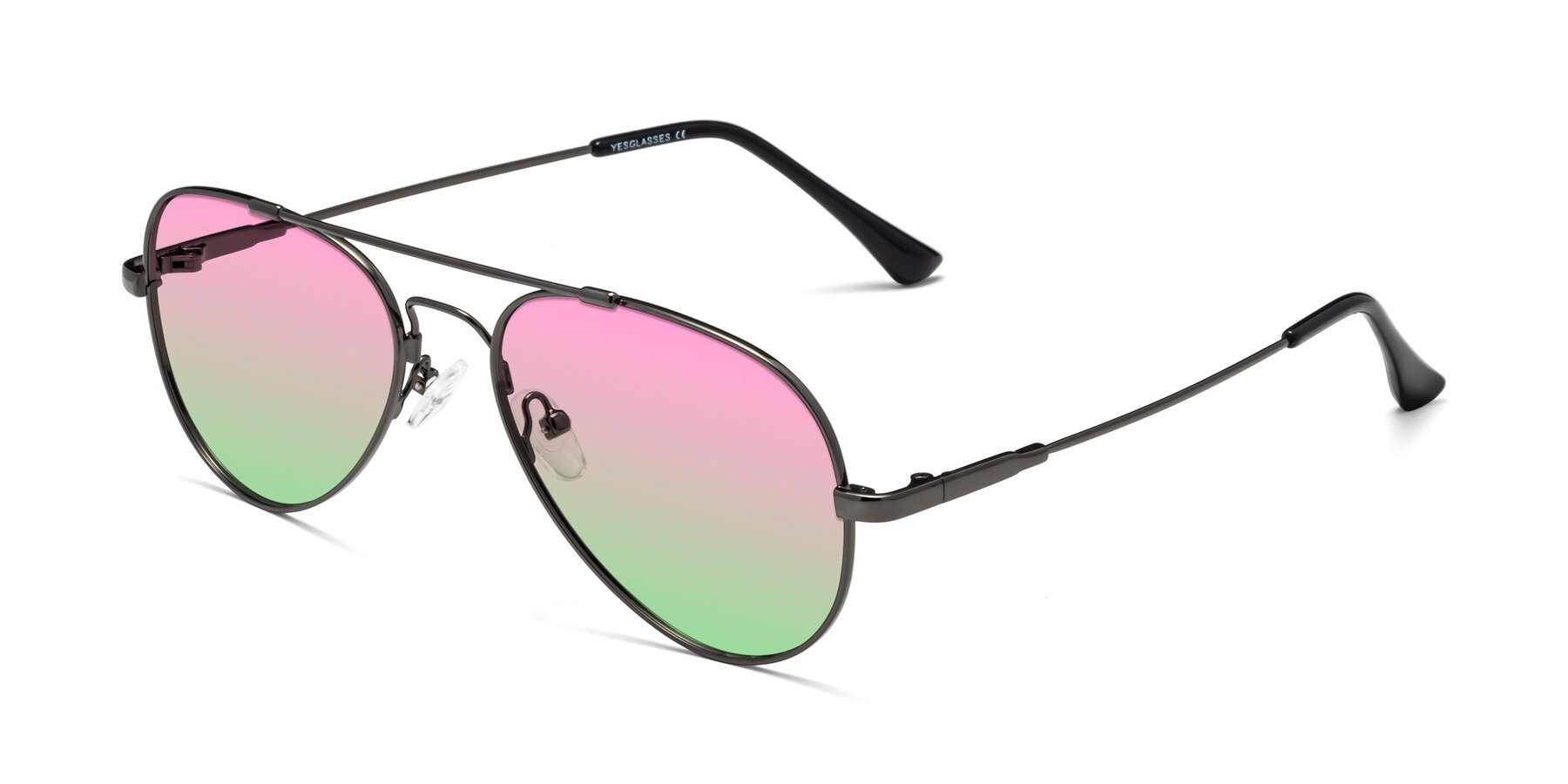 Angle of Dawn in Gunmetal with Pink / Green Gradient Lenses