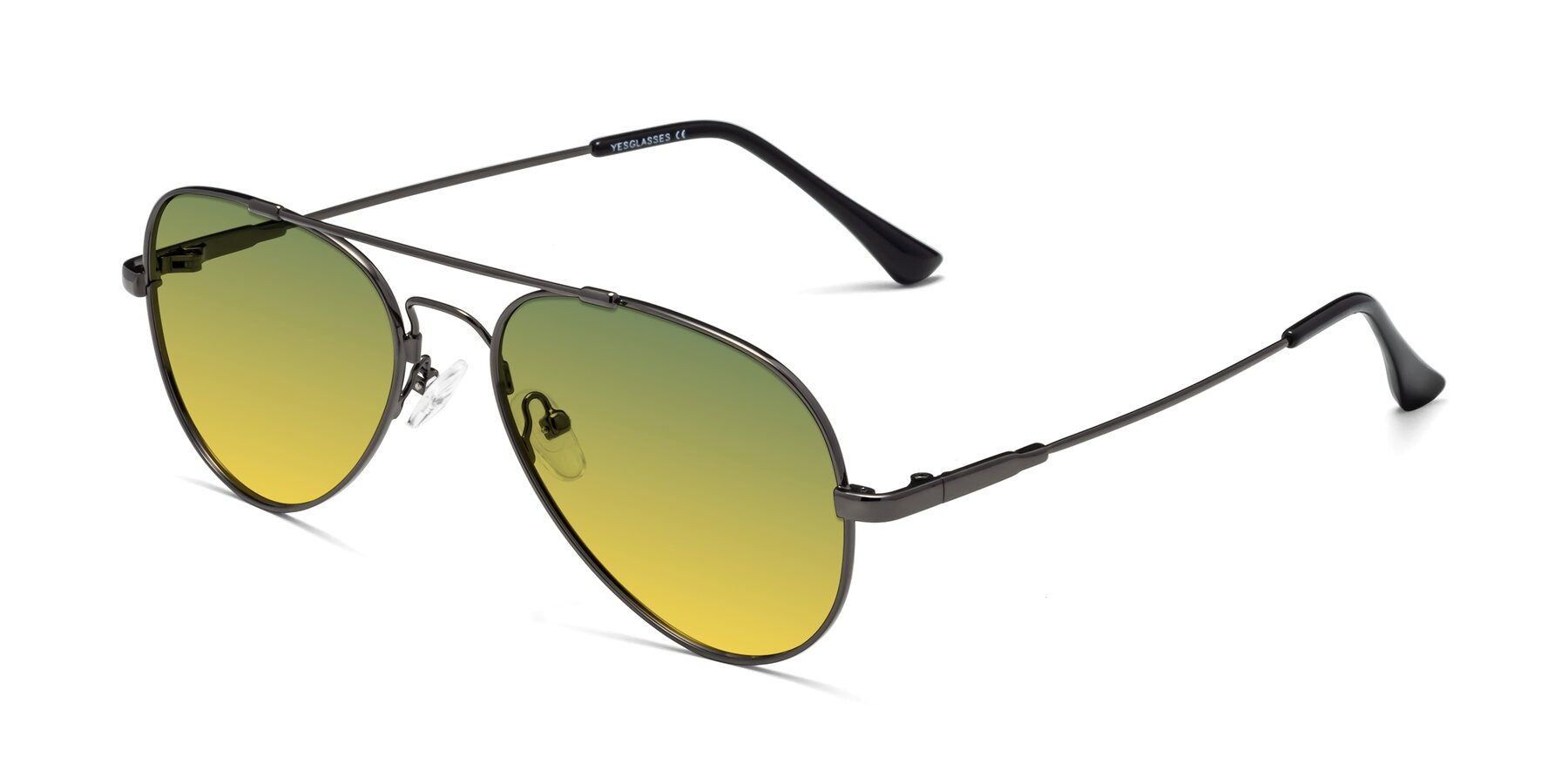 Angle of Dawn in Gunmetal with Green / Yellow Gradient Lenses