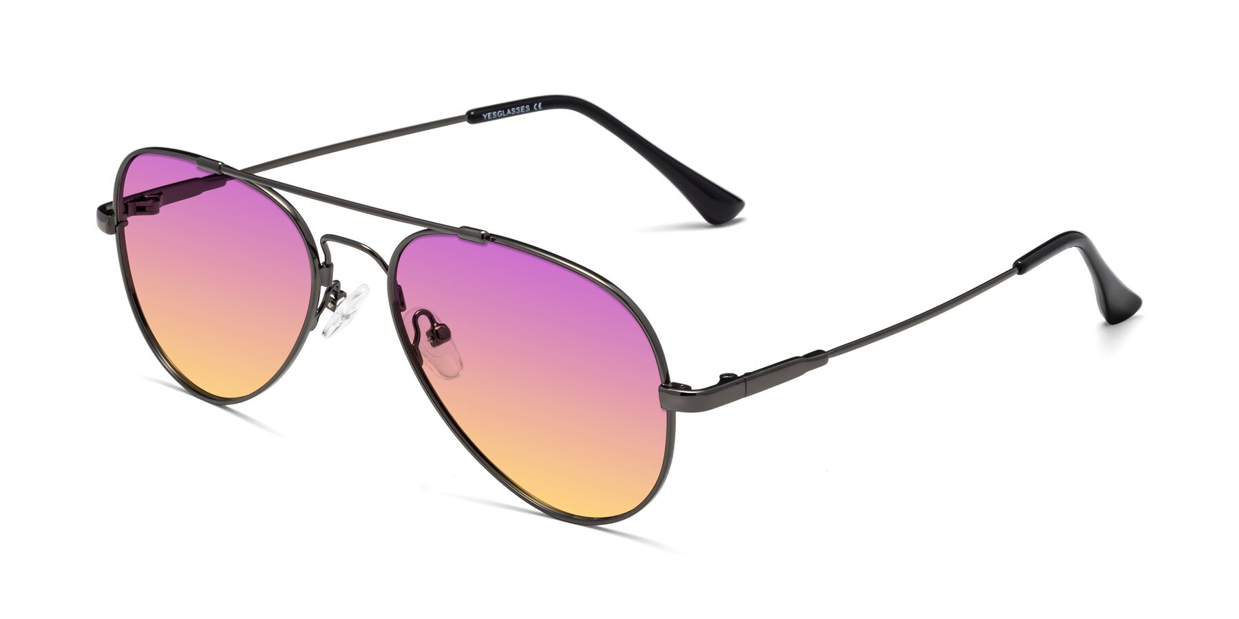 Angle of Dawn in Gunmetal with Purple / Yellow Gradient Lenses