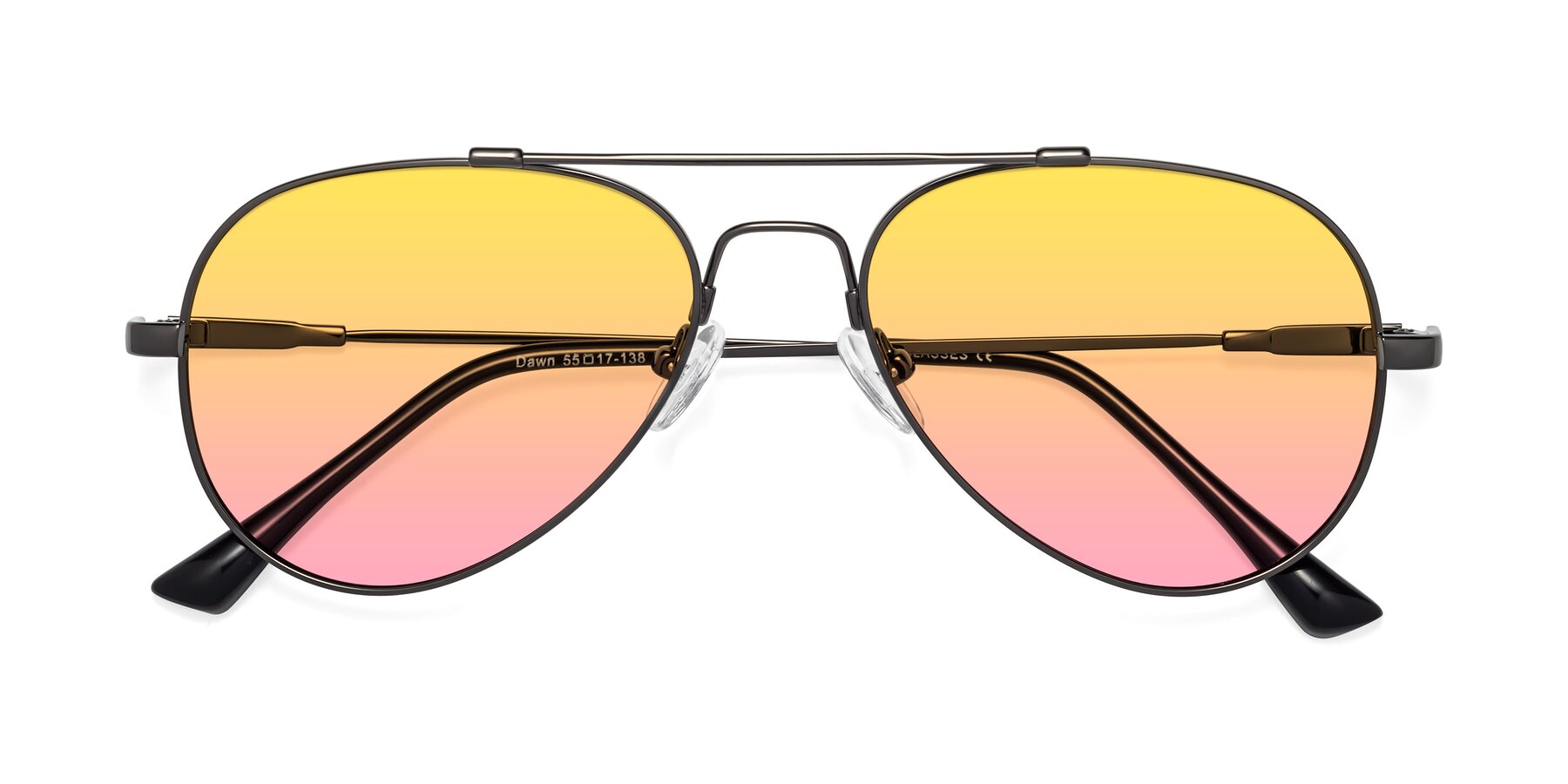 Folded Front of Dawn in Gunmetal with Yellow / Pink Gradient Lenses
