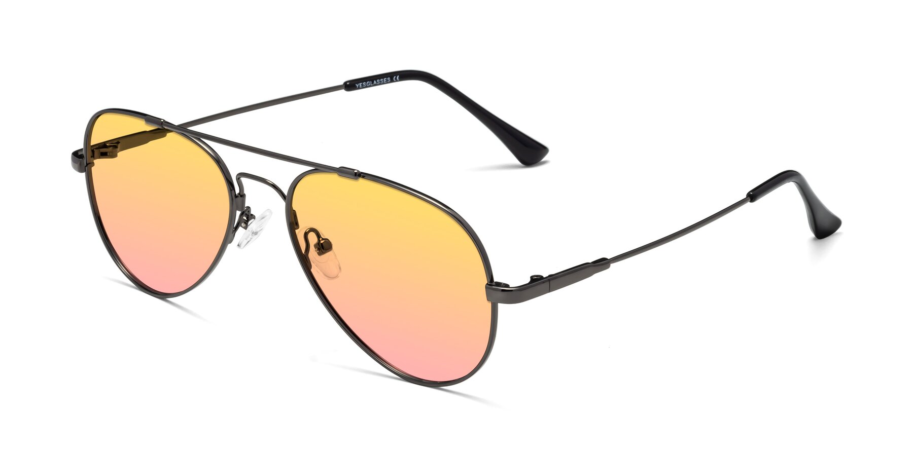 Angle of Dawn in Gunmetal with Yellow / Pink Gradient Lenses