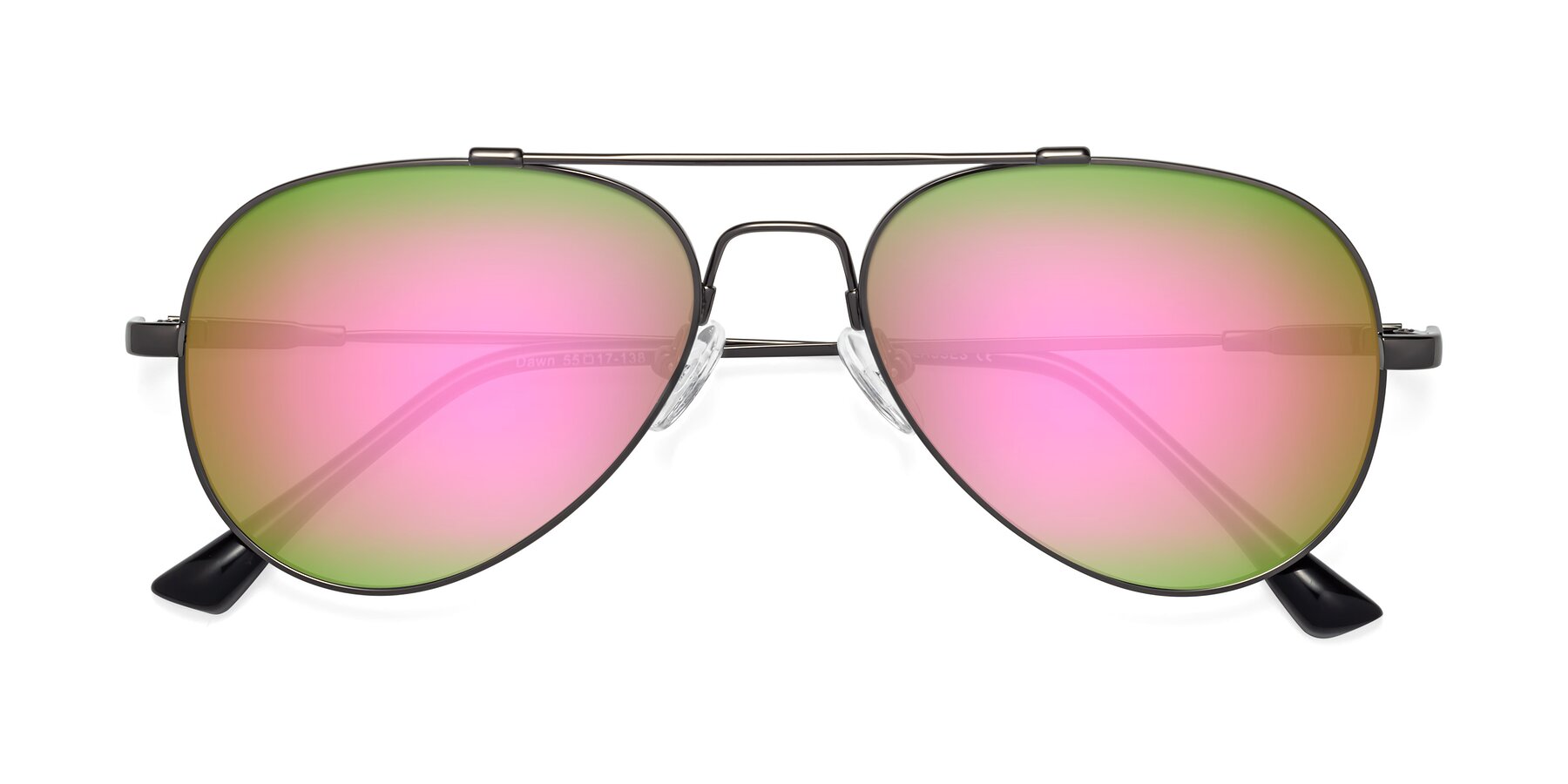 Folded Front of Dawn in Gunmetal with Pink Mirrored Lenses