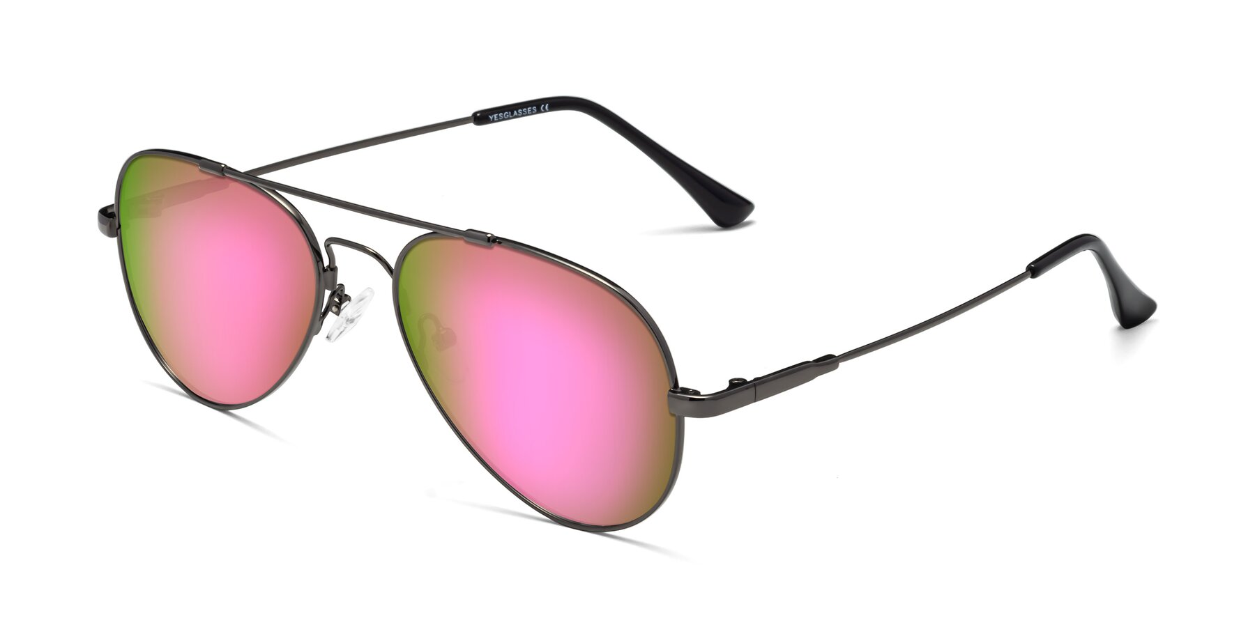 Angle of Dawn in Gunmetal with Pink Mirrored Lenses
