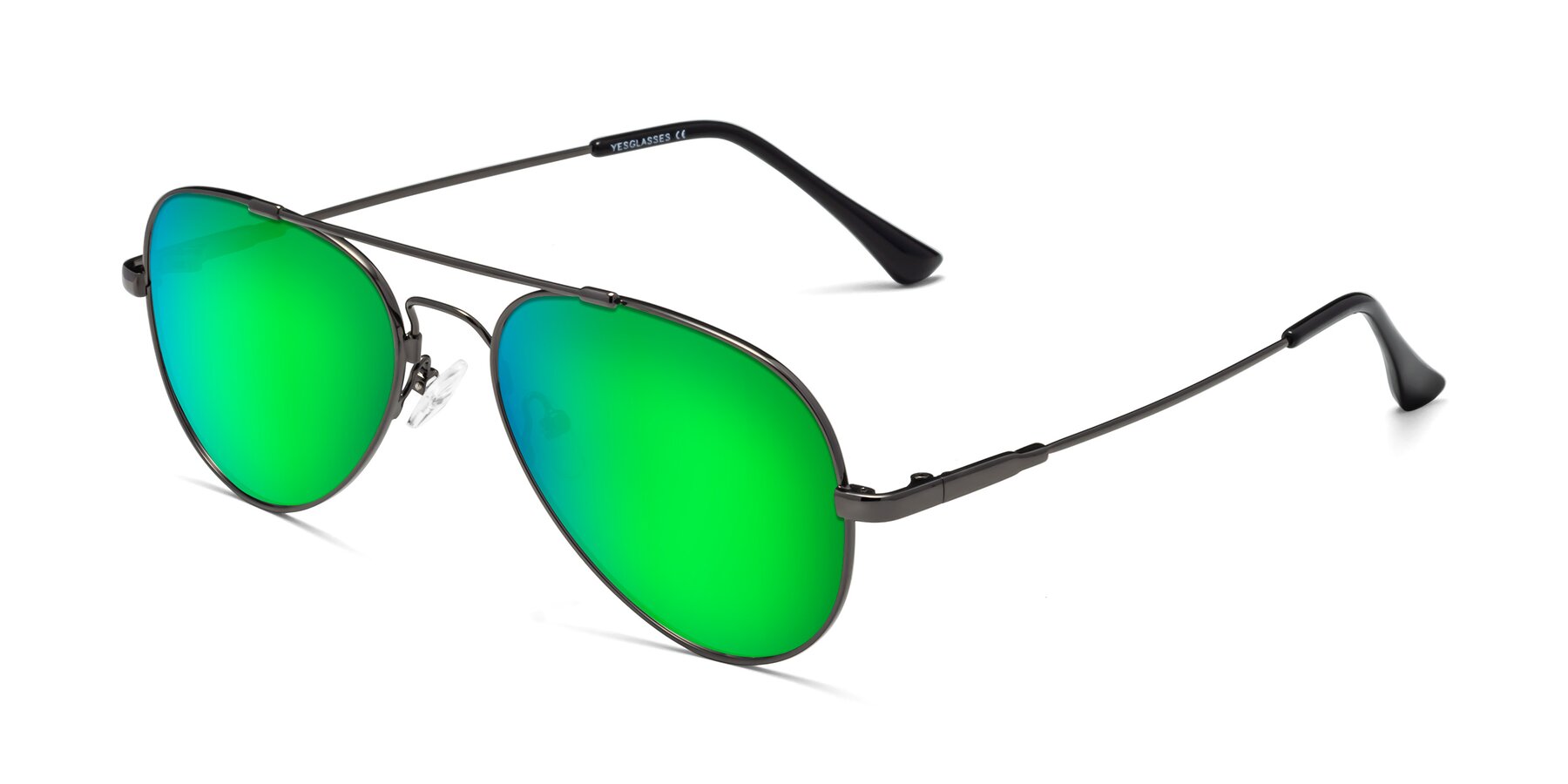 Angle of Dawn in Gunmetal with Green Mirrored Lenses