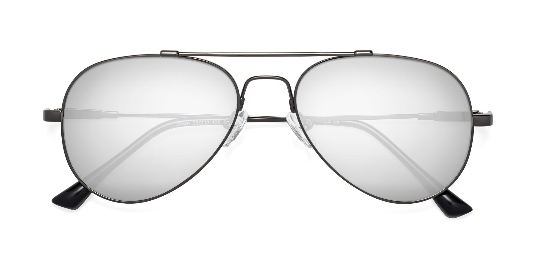 Folded Front of Dawn in Gunmetal with Silver Mirrored Lenses