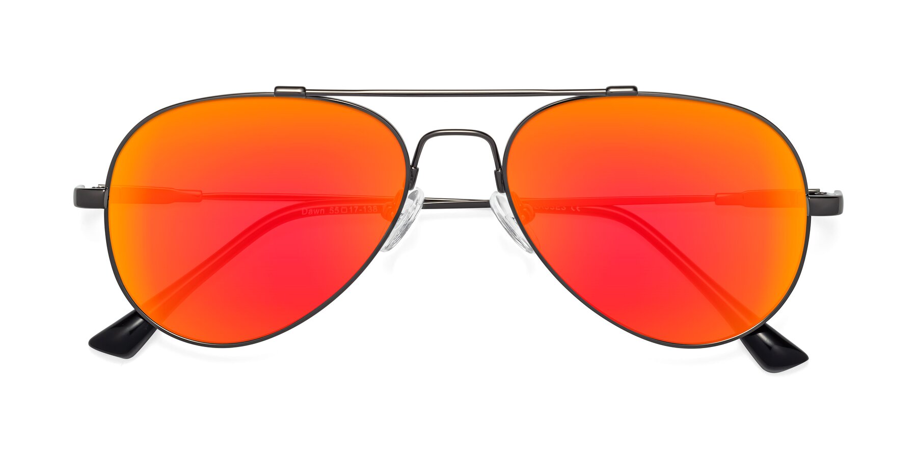 Folded Front of Dawn in Gunmetal with Red Gold Mirrored Lenses