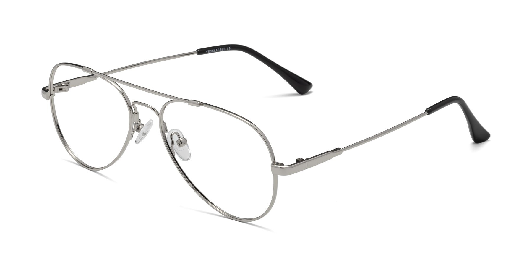 Angle of Dawn in Silver with Clear Reading Eyeglass Lenses