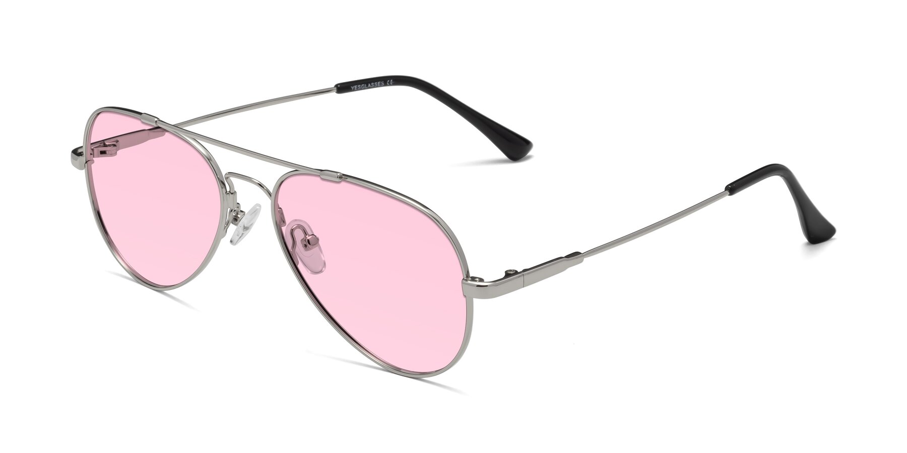 Angle of Dawn in Silver with Light Pink Tinted Lenses