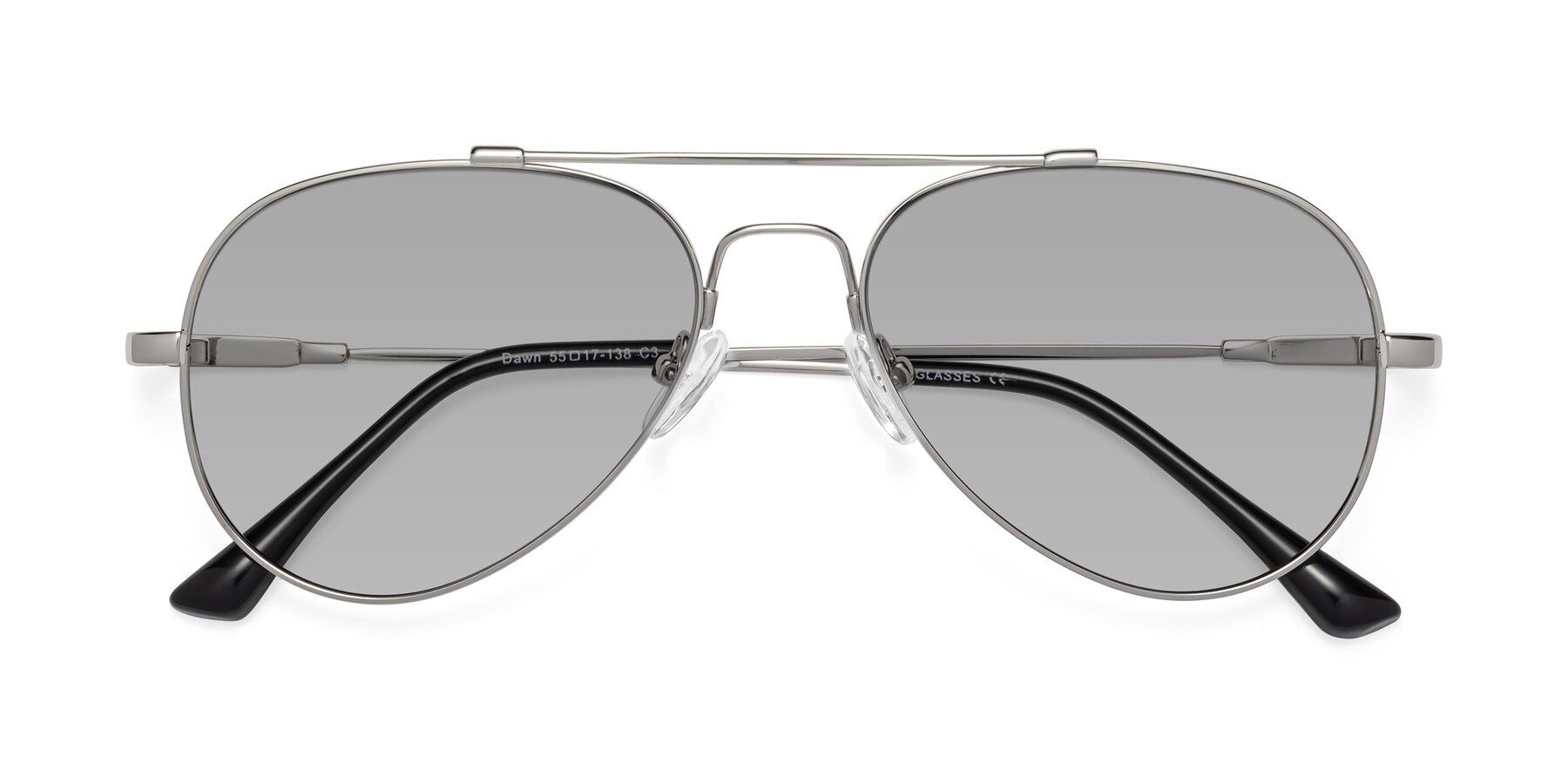 Folded Front of Dawn in Silver with Light Gray Tinted Lenses