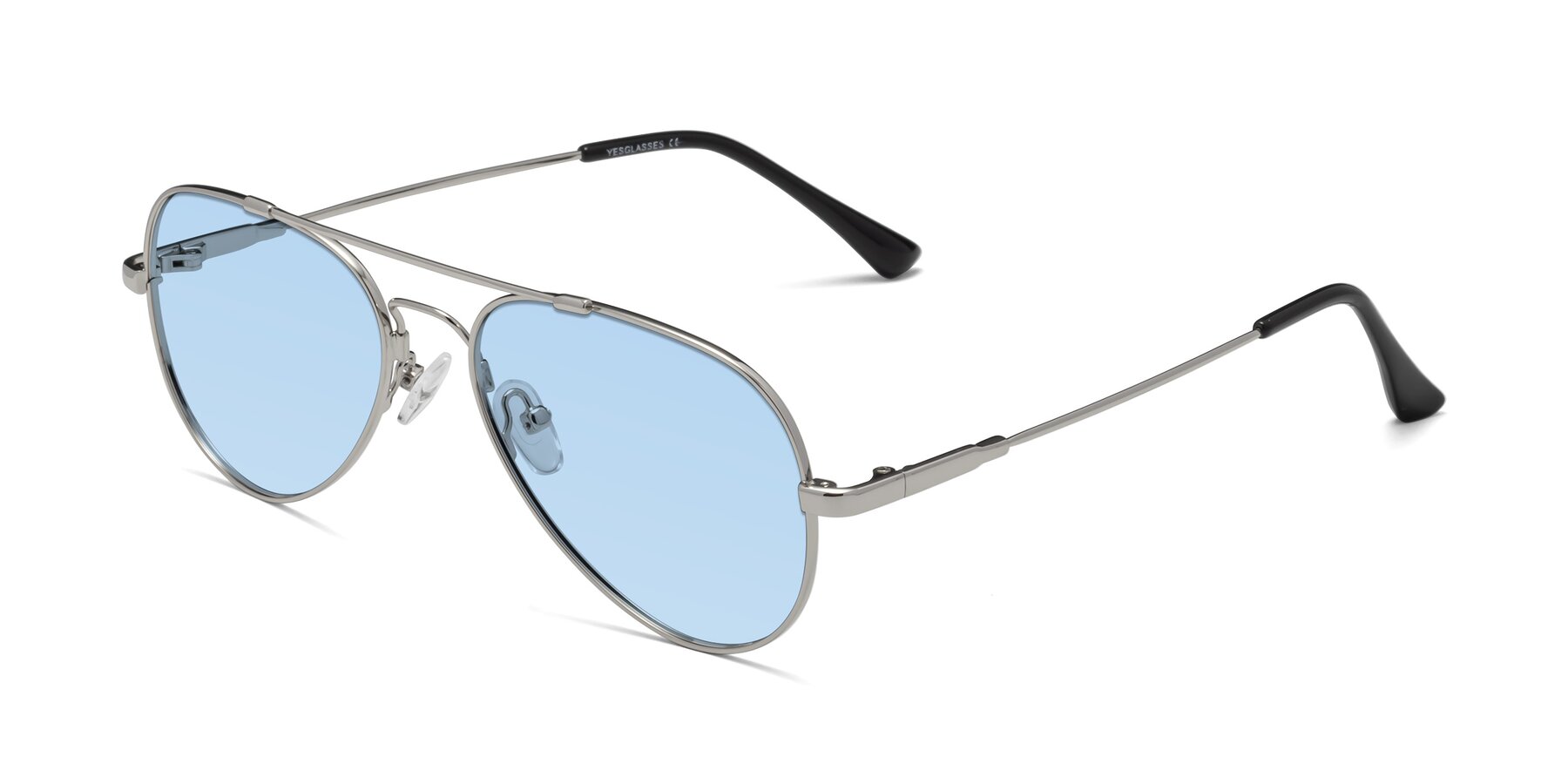 Angle of Dawn in Silver with Light Blue Tinted Lenses