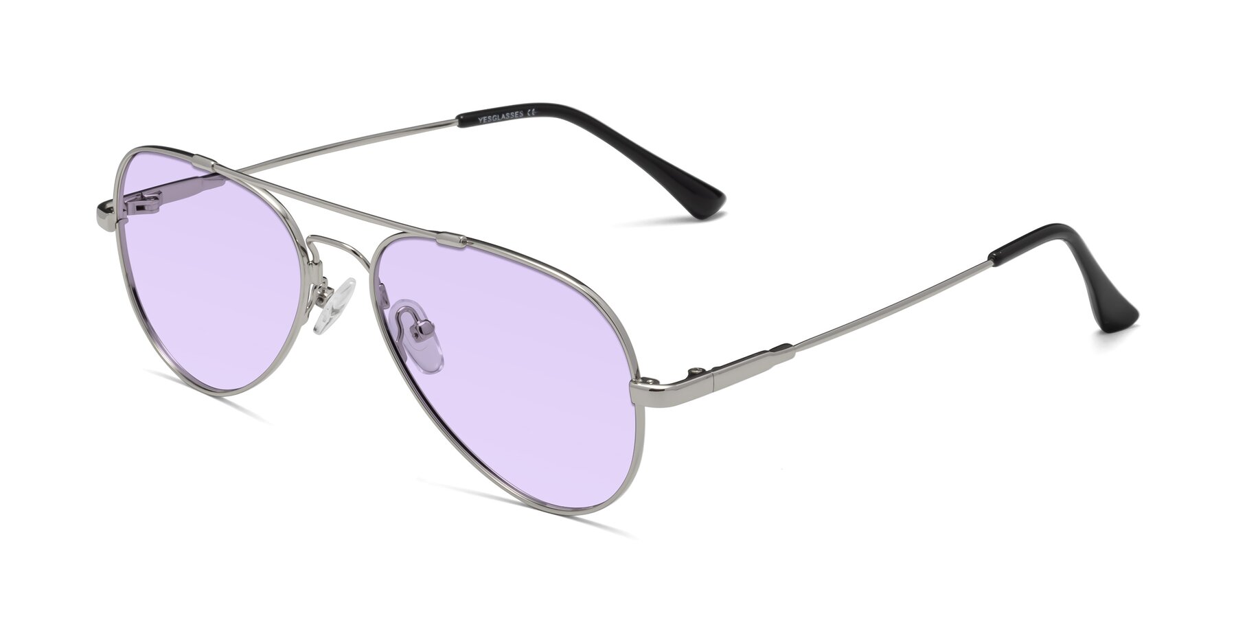 Angle of Dawn in Silver with Light Purple Tinted Lenses